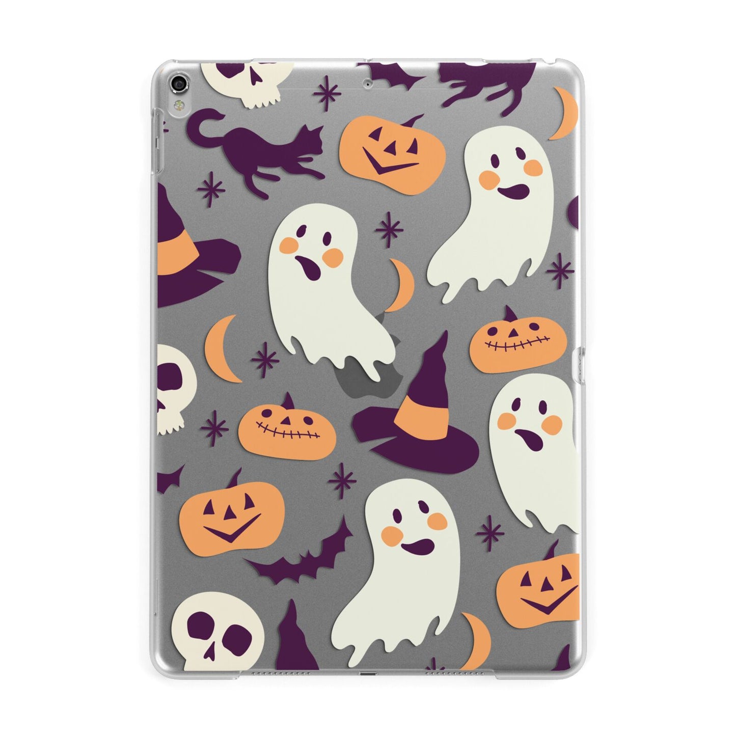 Cute Halloween Illustrations with Transparent Background Apple iPad Silver Case