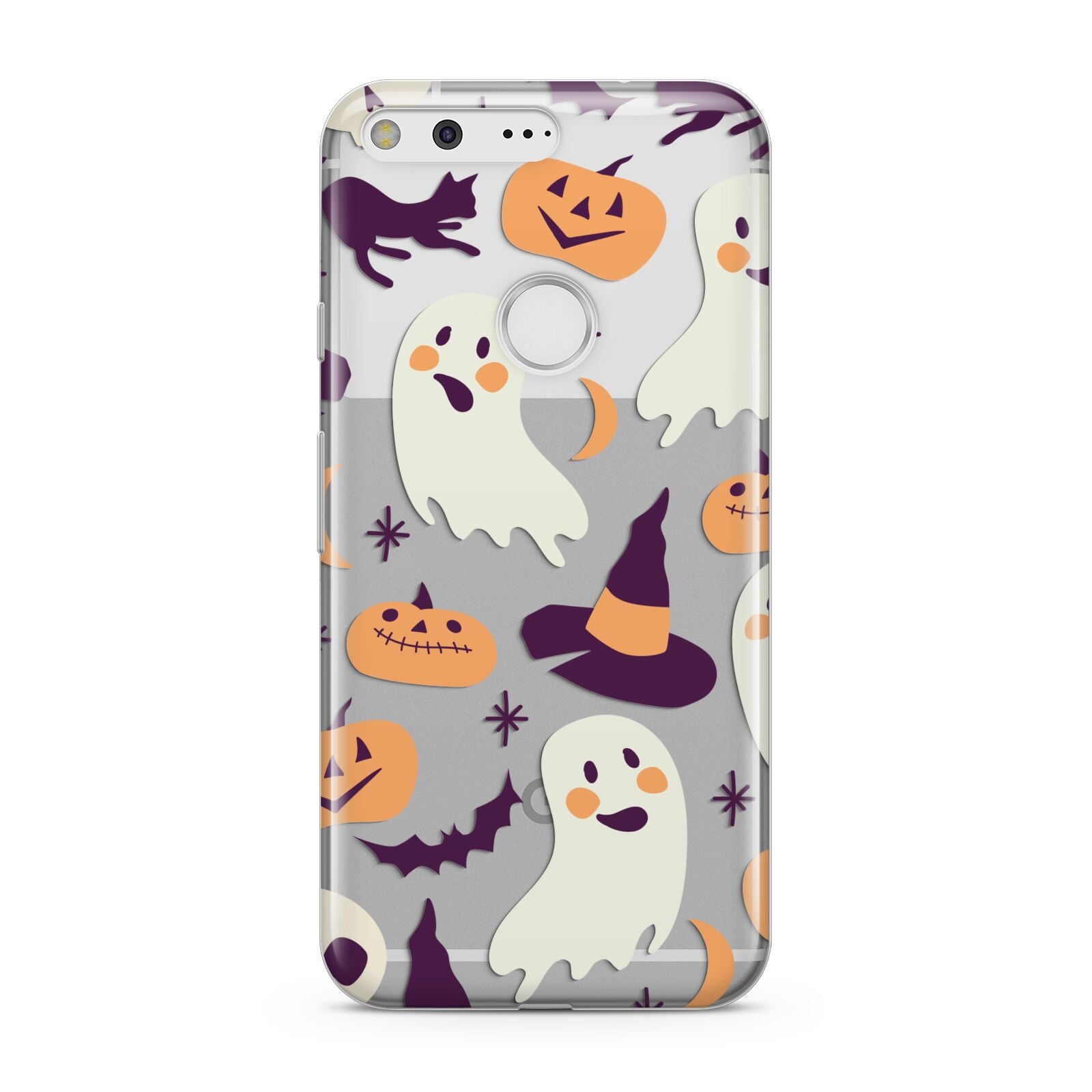 Cute Halloween Illustrations with Transparent Background Google Pixel Case