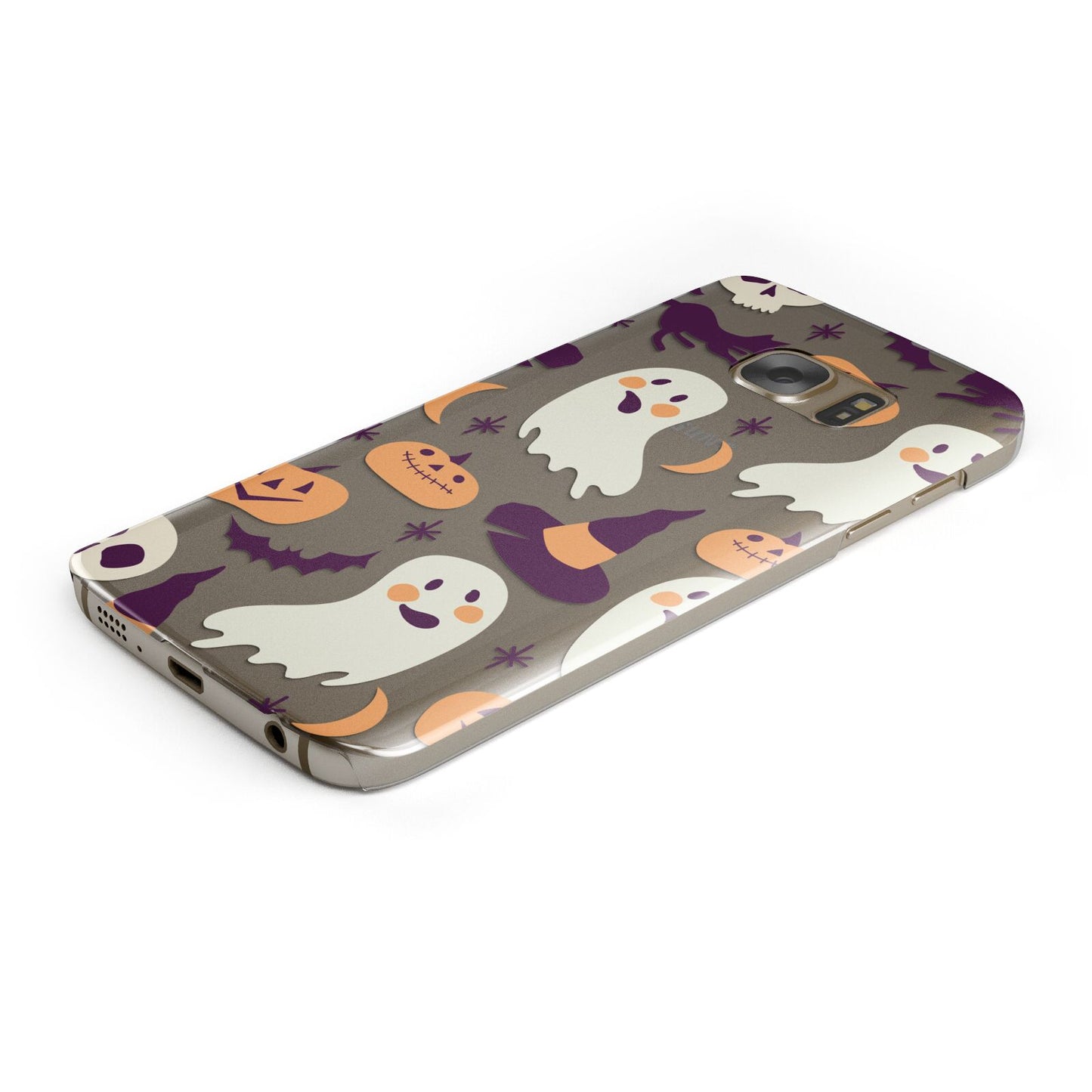 Cute Halloween Illustrations with Transparent Background Protective Samsung Galaxy Case Angled Image