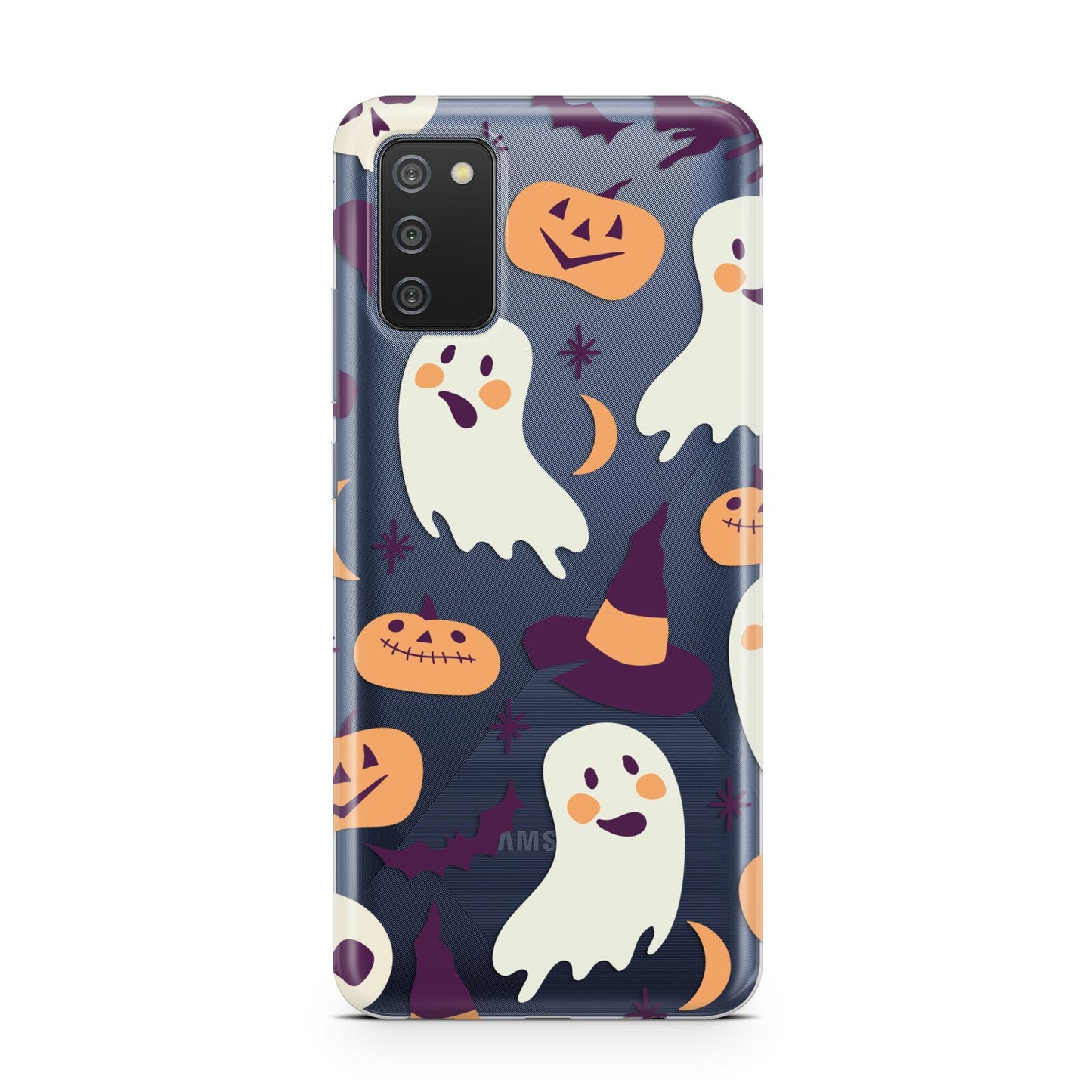 Cute Halloween Illustrations with Transparent Background Samsung A02s Case