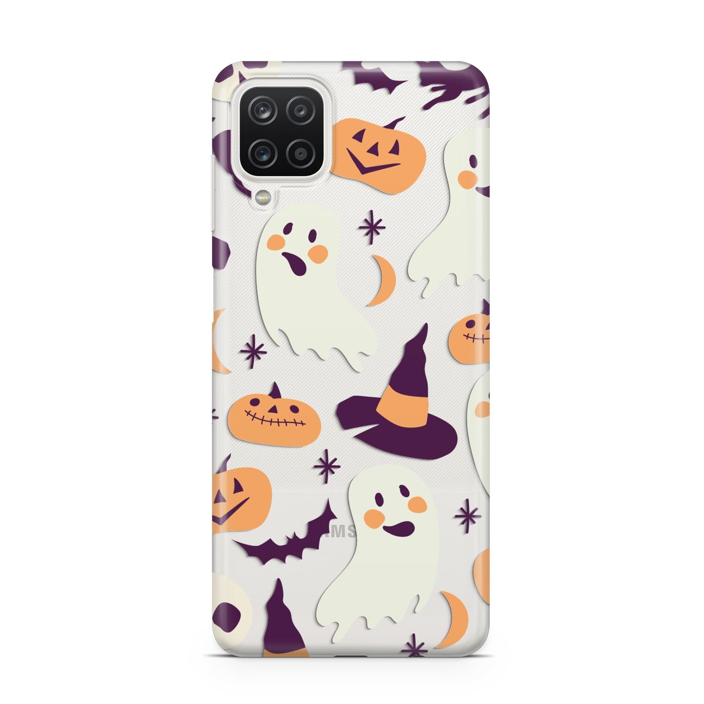 Cute Halloween Illustrations with Transparent Background Samsung A12 Case