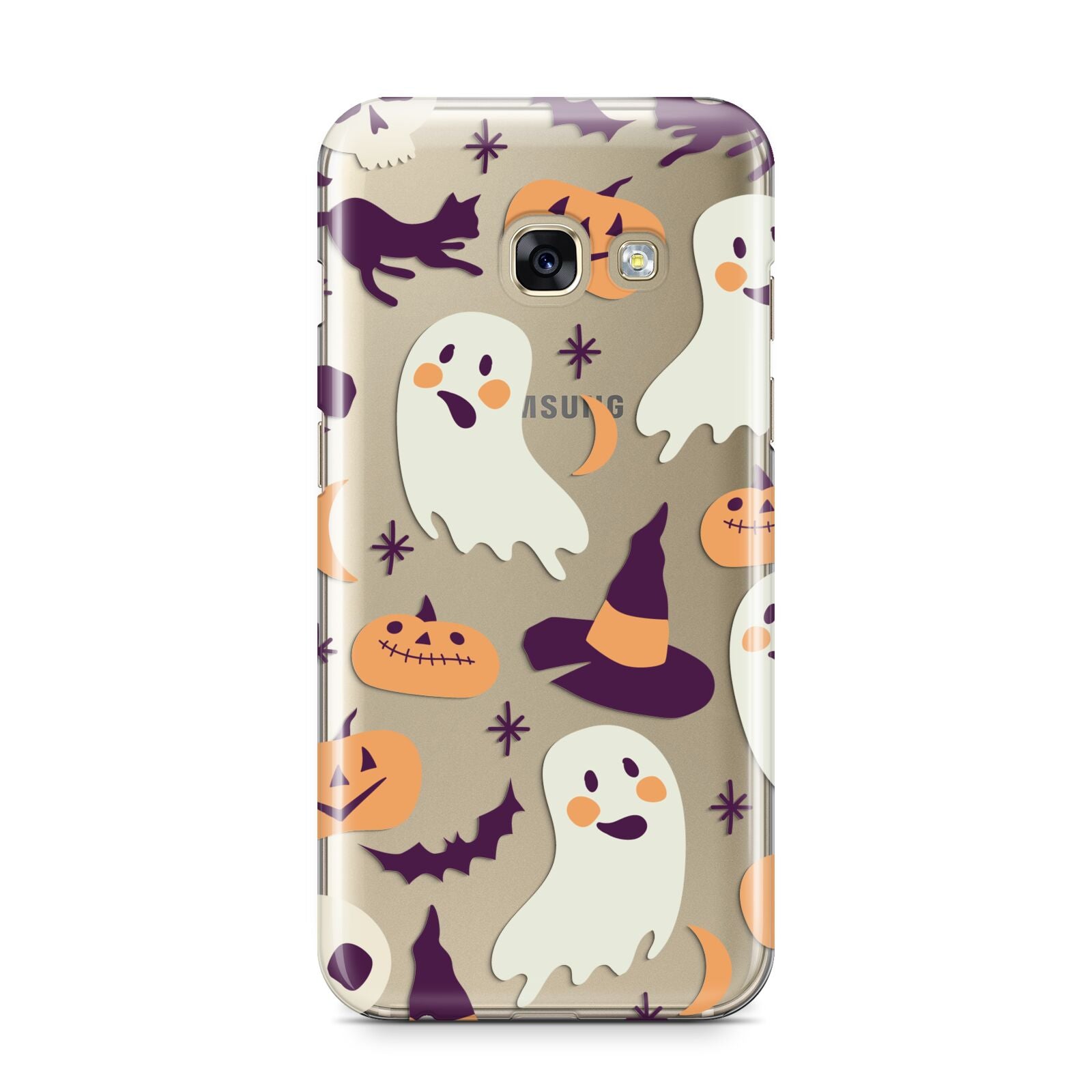 Cute Halloween Illustrations with Transparent Background Samsung Galaxy A3 2017 Case on gold phone