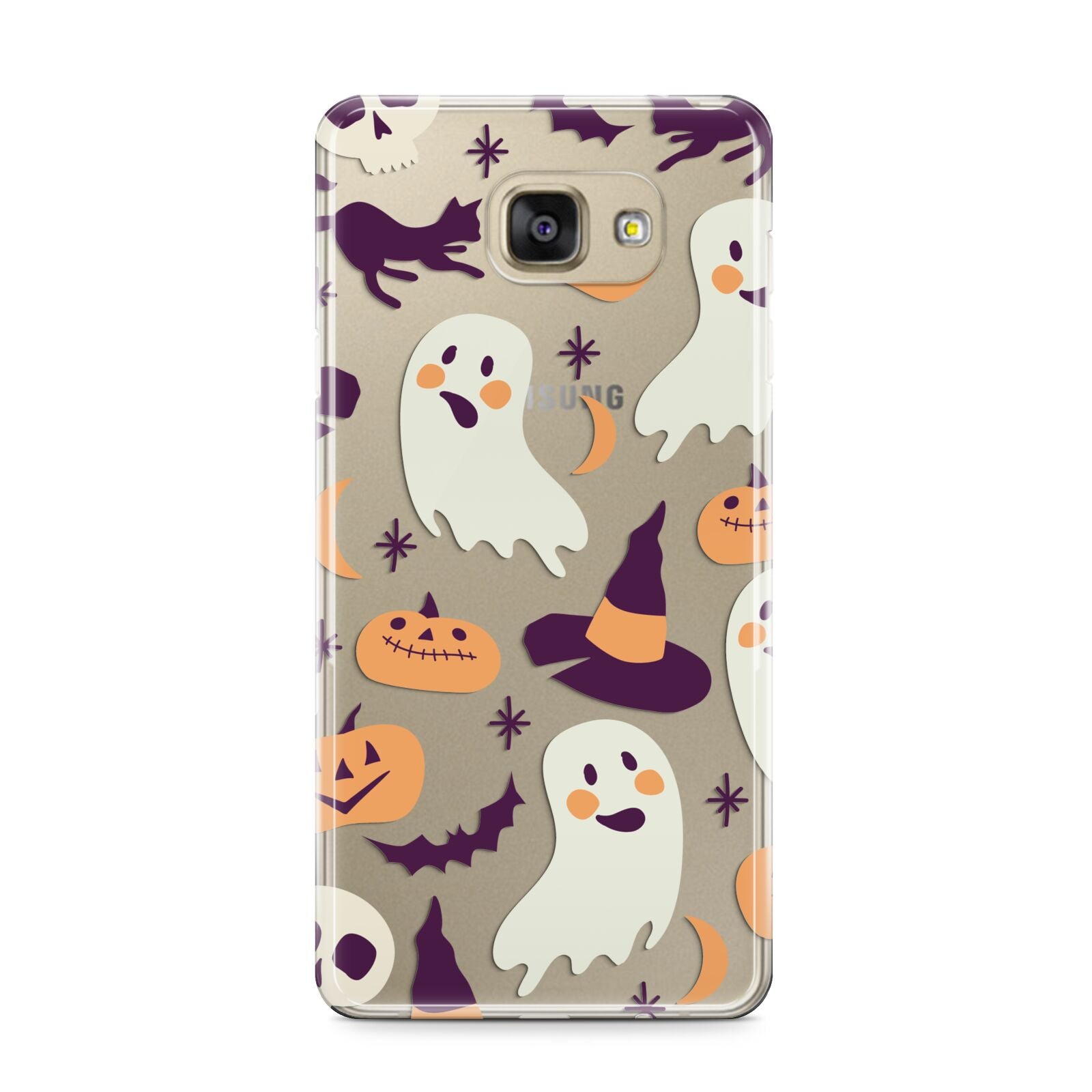 Cute Halloween Illustrations with Transparent Background Samsung Galaxy A9 2016 Case on gold phone