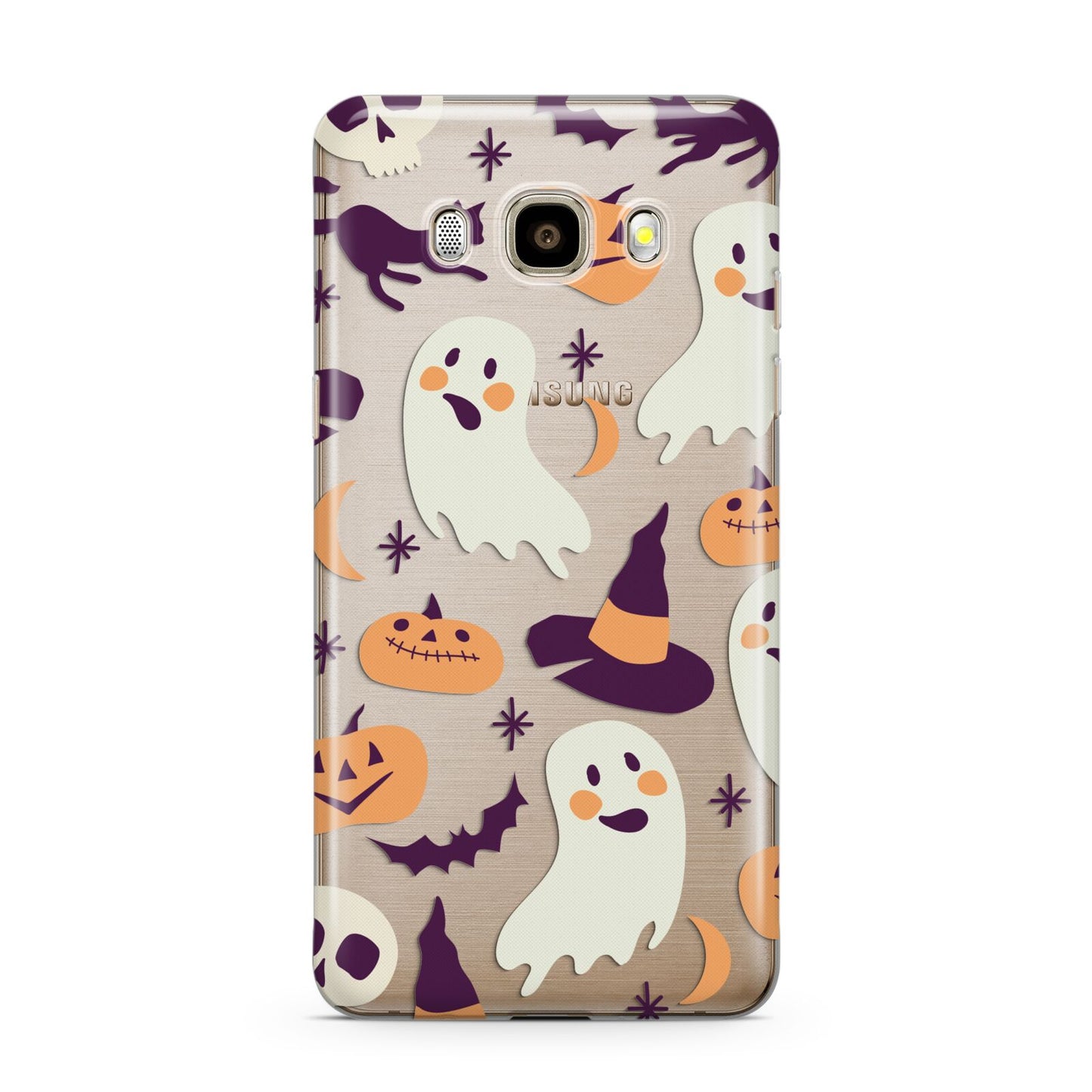 Cute Halloween Illustrations with Transparent Background Samsung Galaxy J7 2016 Case on gold phone