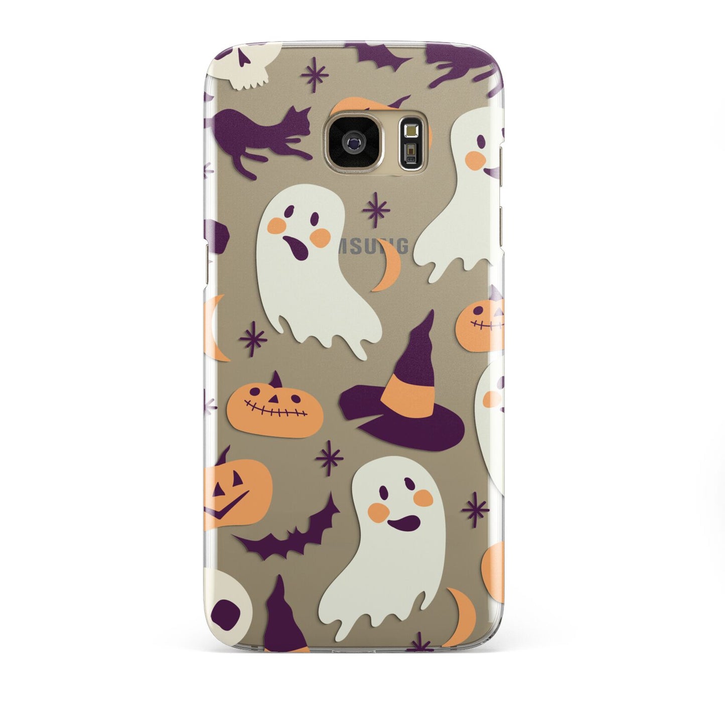 Cute Halloween Illustrations with Transparent Background Samsung Galaxy S7 Edge Case