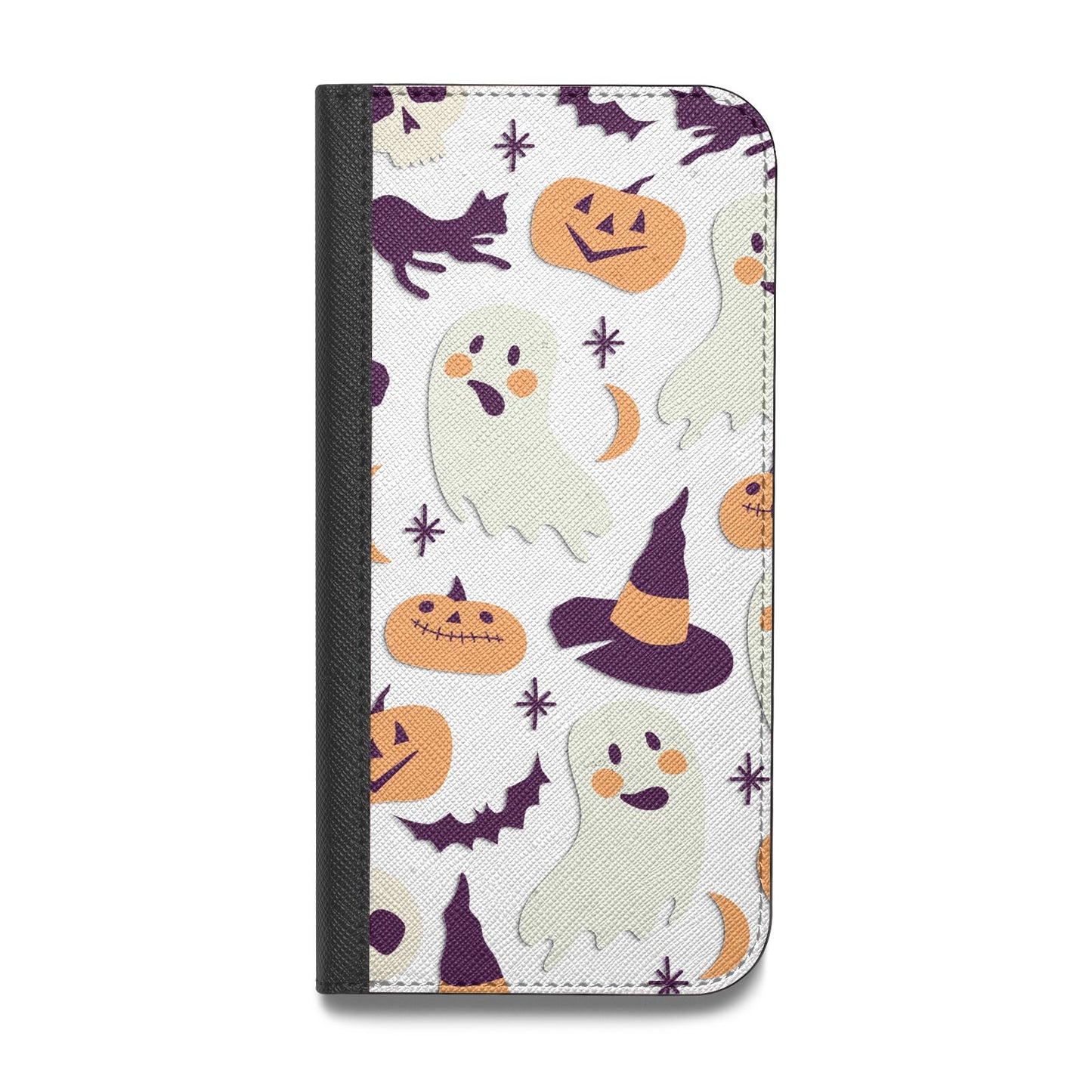 Cute Halloween Illustrations with Transparent Background Vegan Leather Flip Samsung Case