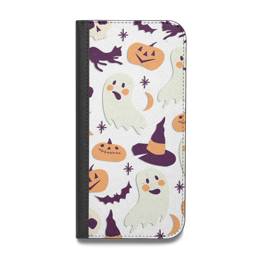 Cute Halloween Illustrations with Transparent Background Vegan Leather Flip iPhone Case