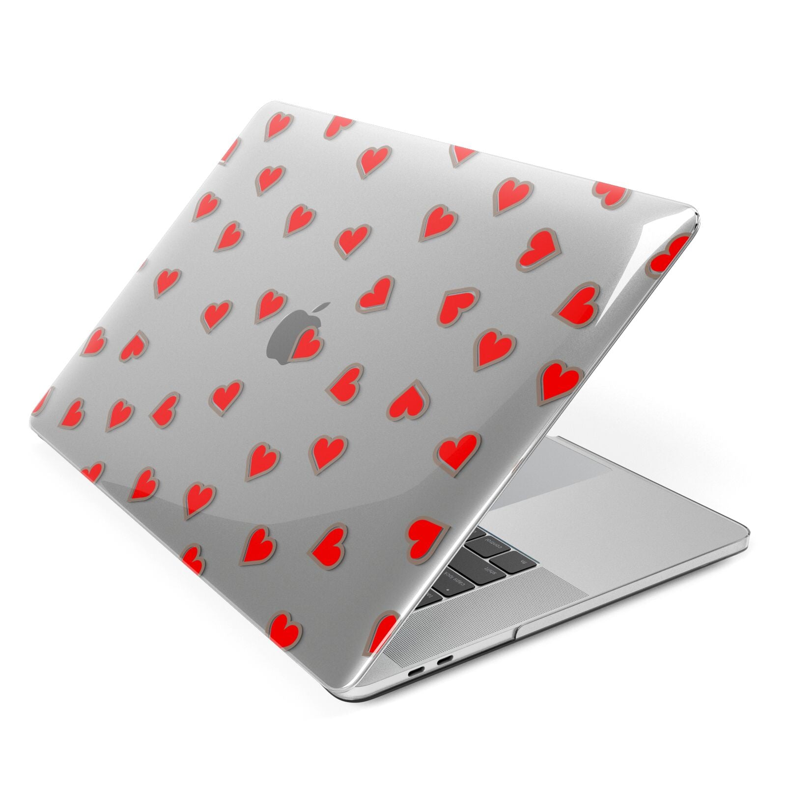 Cute Red Hearts Apple MacBook Case Side View