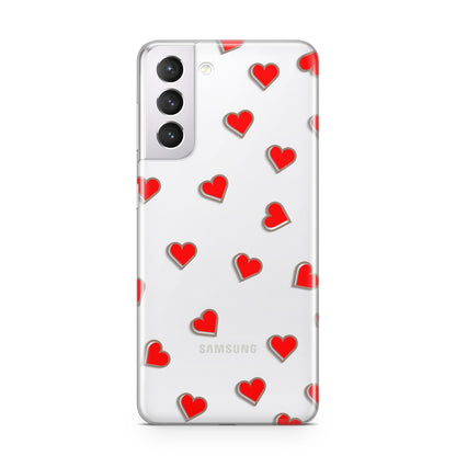 Cute Red Hearts Samsung S21 Case