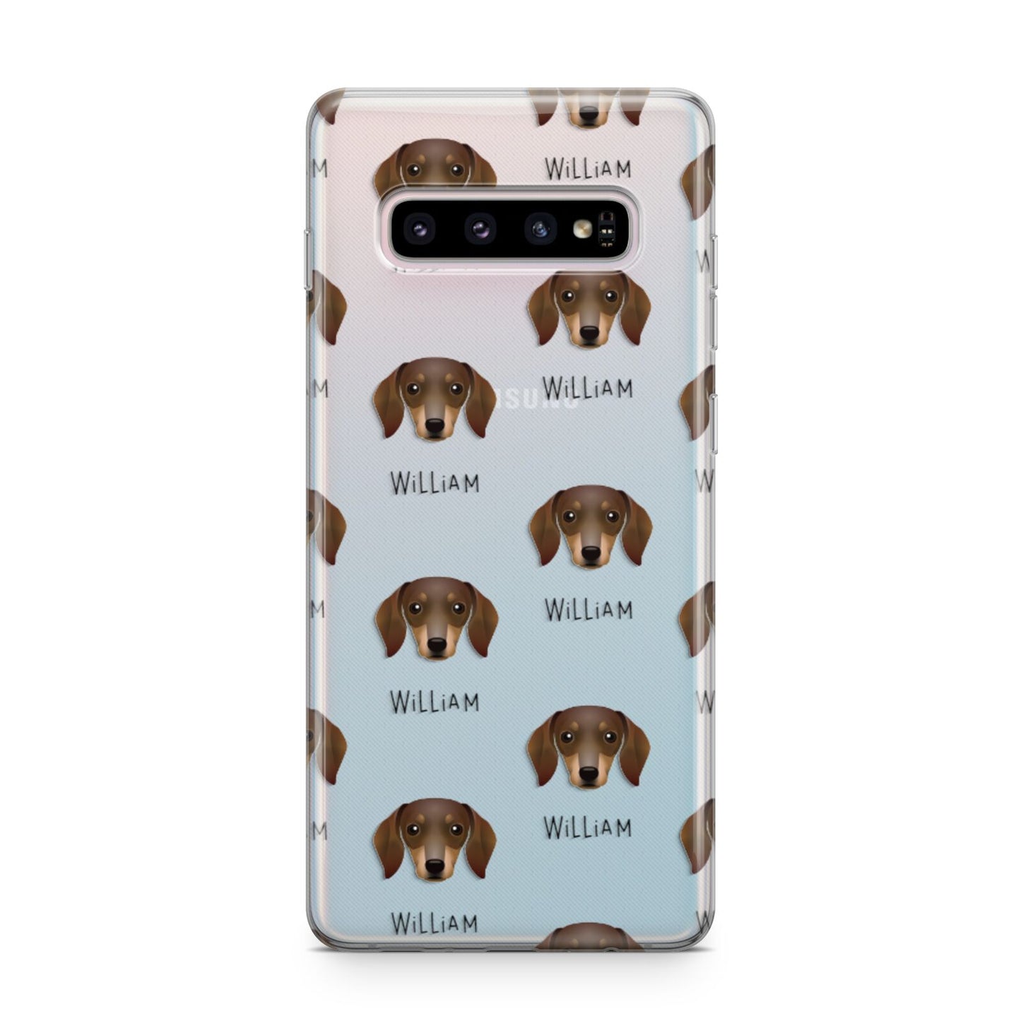 Dachshund Icon with Name Samsung Galaxy S10 Plus Case