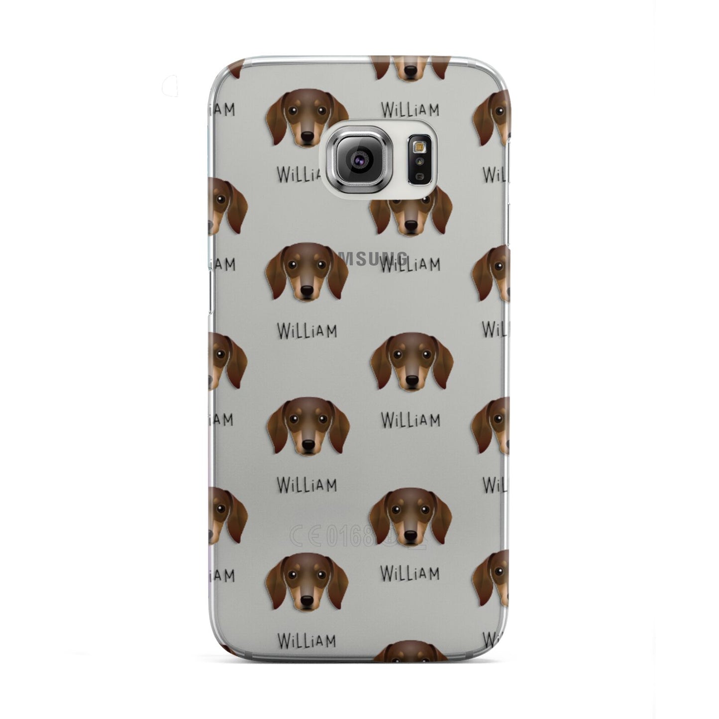 Dachshund Icon with Name Samsung Galaxy S6 Edge Case