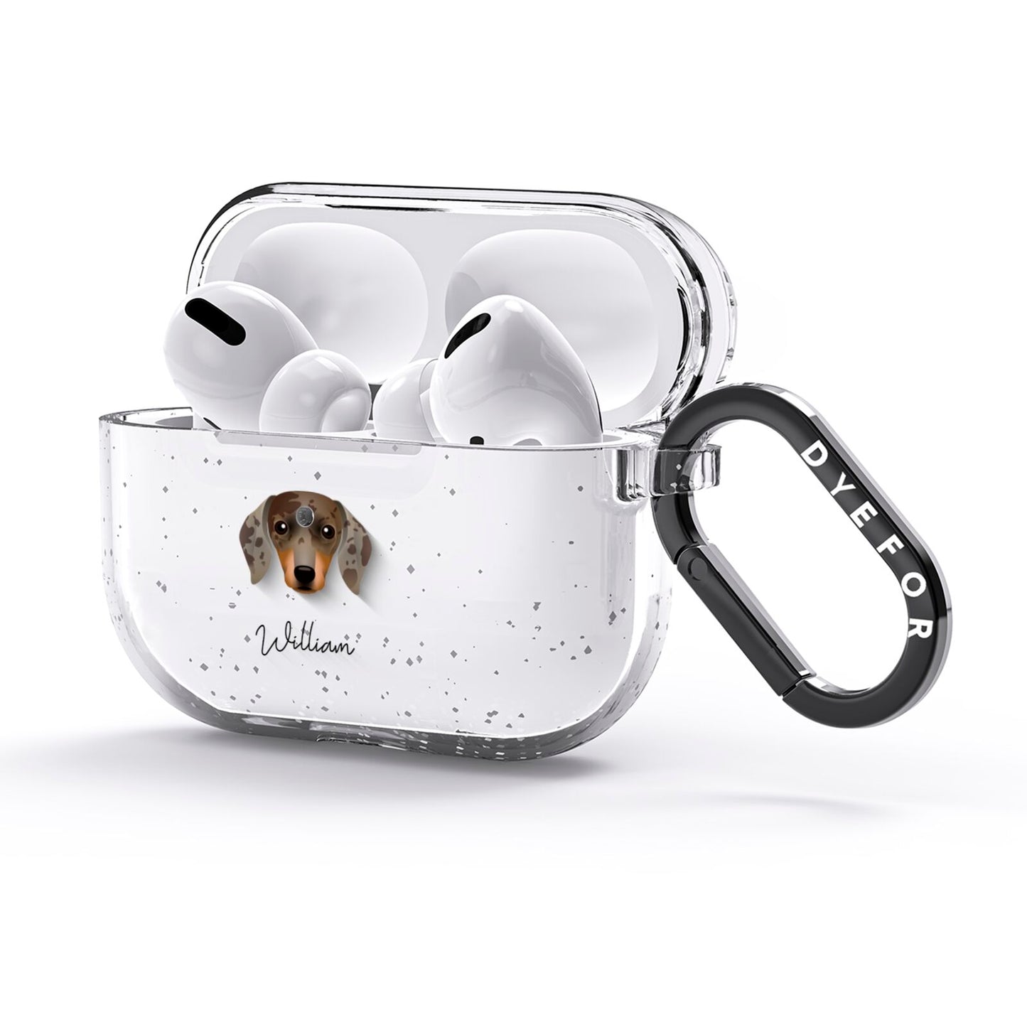 Dachshund Personalised AirPods Glitter Case 3rd Gen Side Image