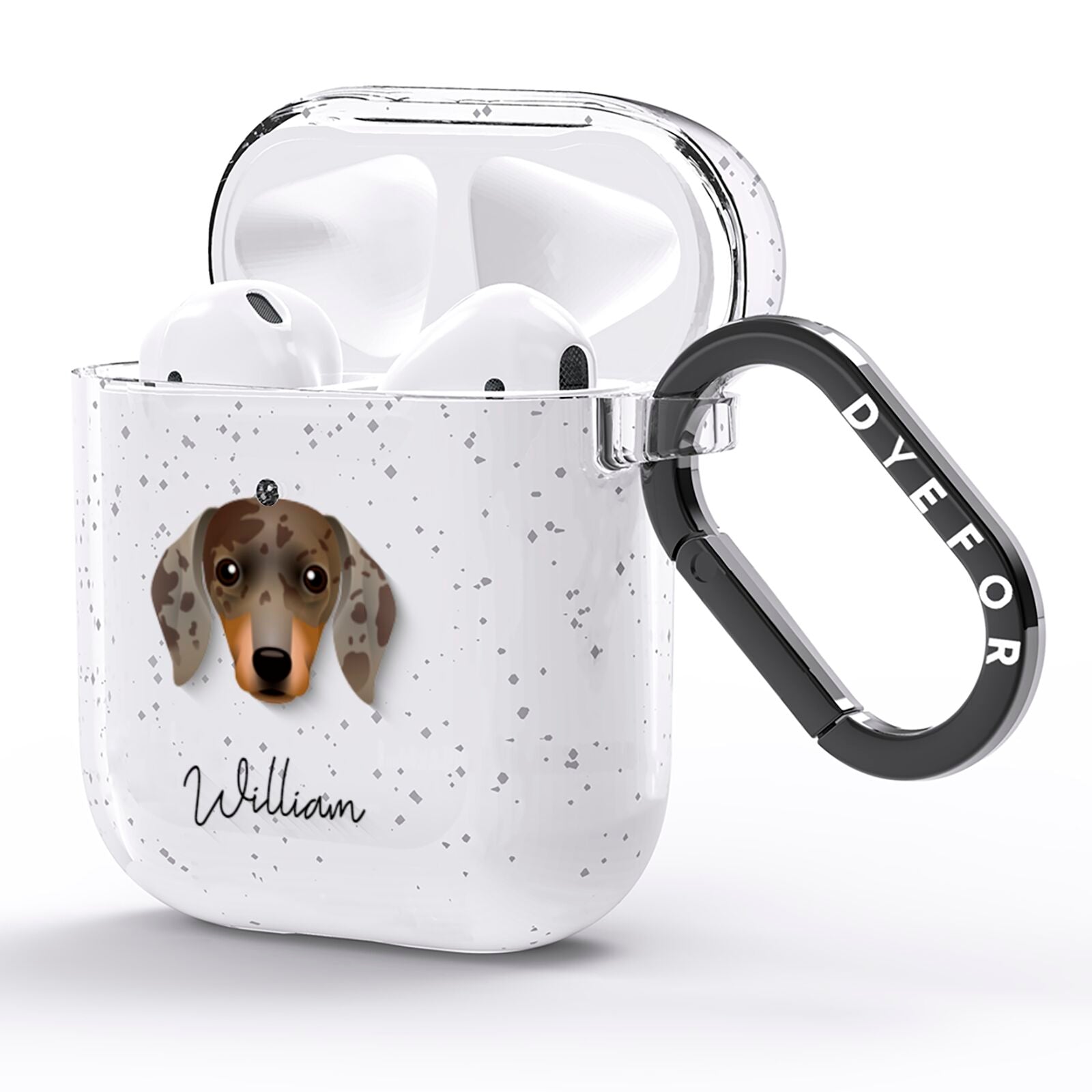 Dachshund Personalised AirPods Glitter Case Side Image