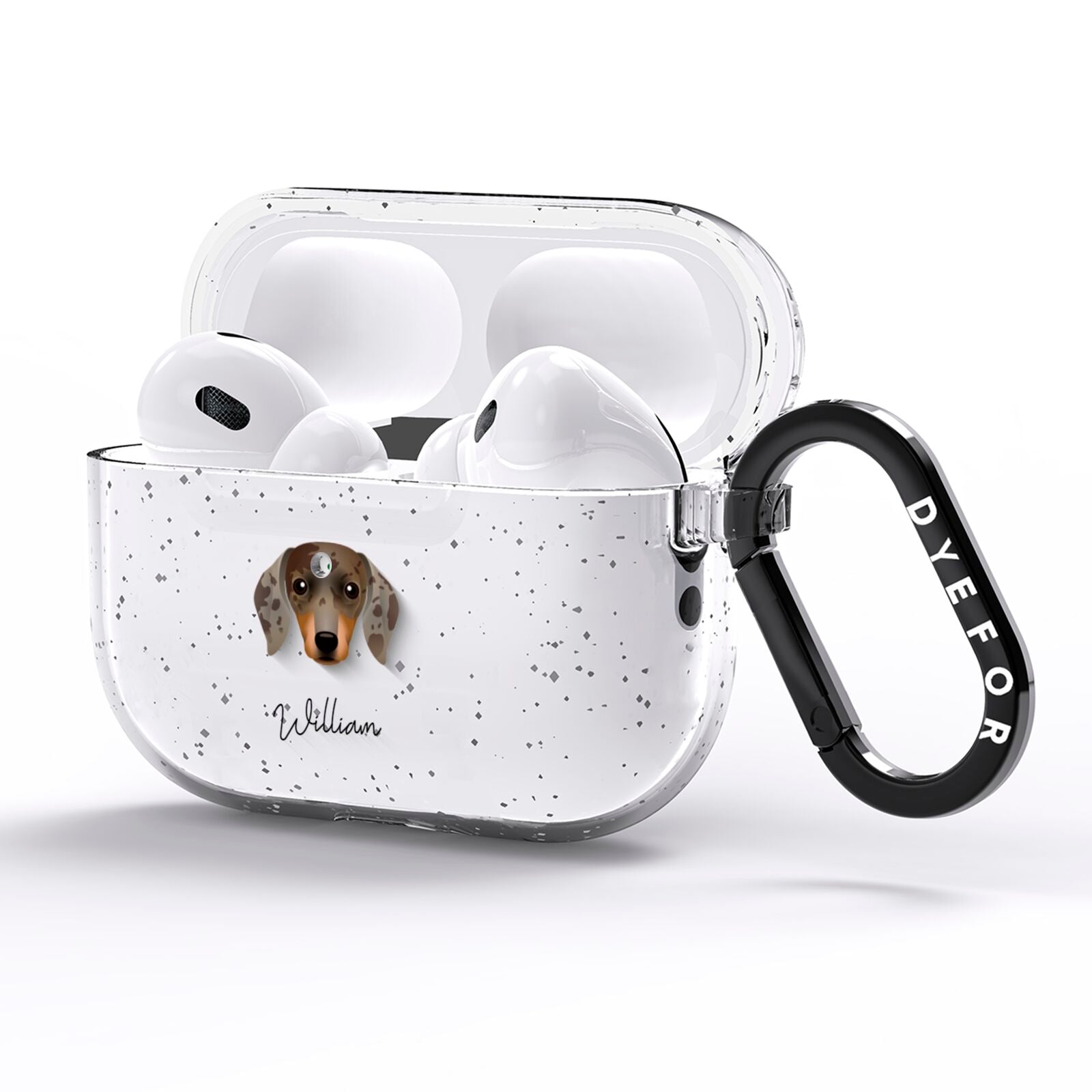 Dachshund Personalised AirPods Pro Glitter Case Side Image