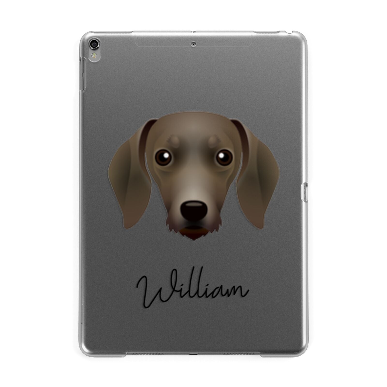 Dachshund Personalised Apple iPad Grey Case