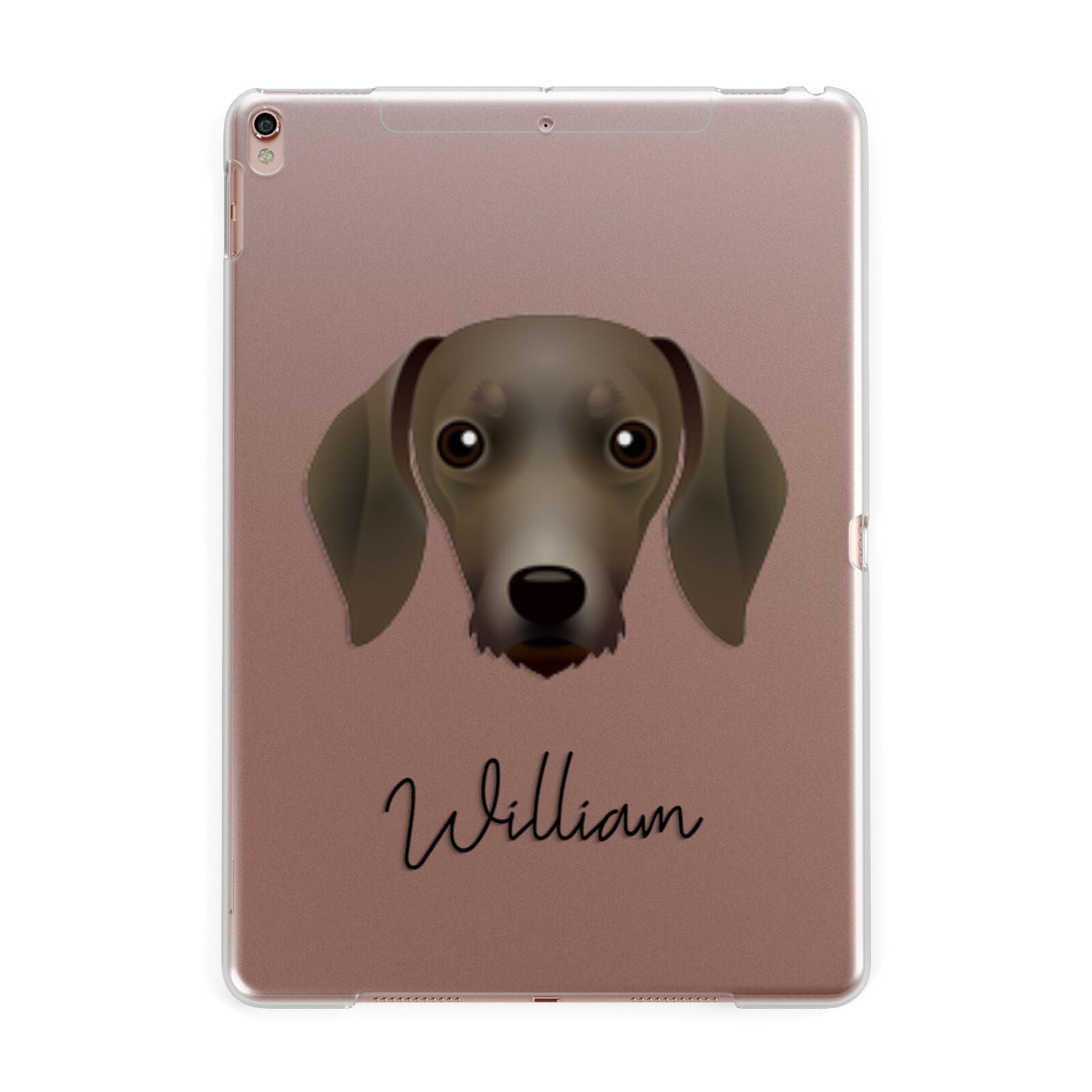 Dachshund Personalised Apple iPad Rose Gold Case