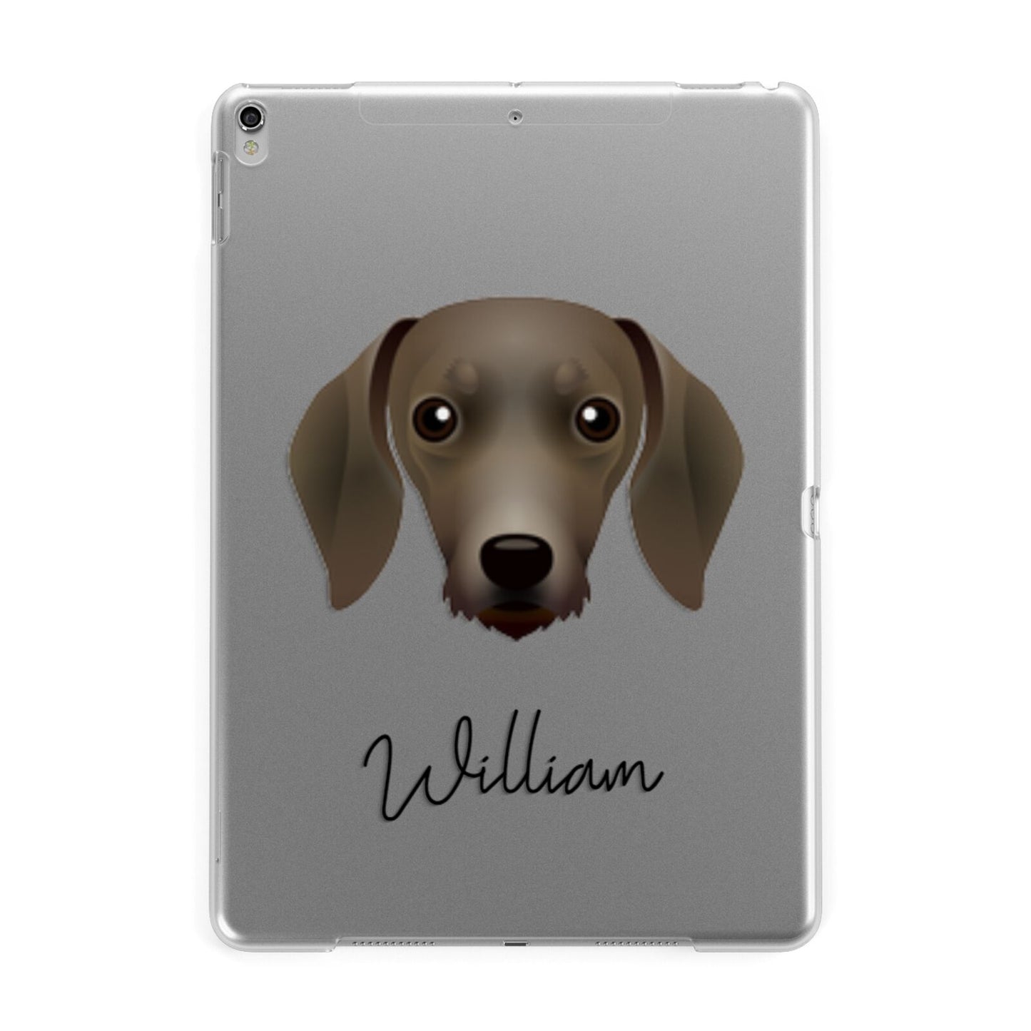 Dachshund Personalised Apple iPad Silver Case