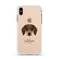 Dachshund Personalised Apple iPhone Xs Max Impact Case White Edge on Gold Phone