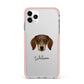 Dachshund Personalised iPhone 11 Pro Max Impact Pink Edge Case