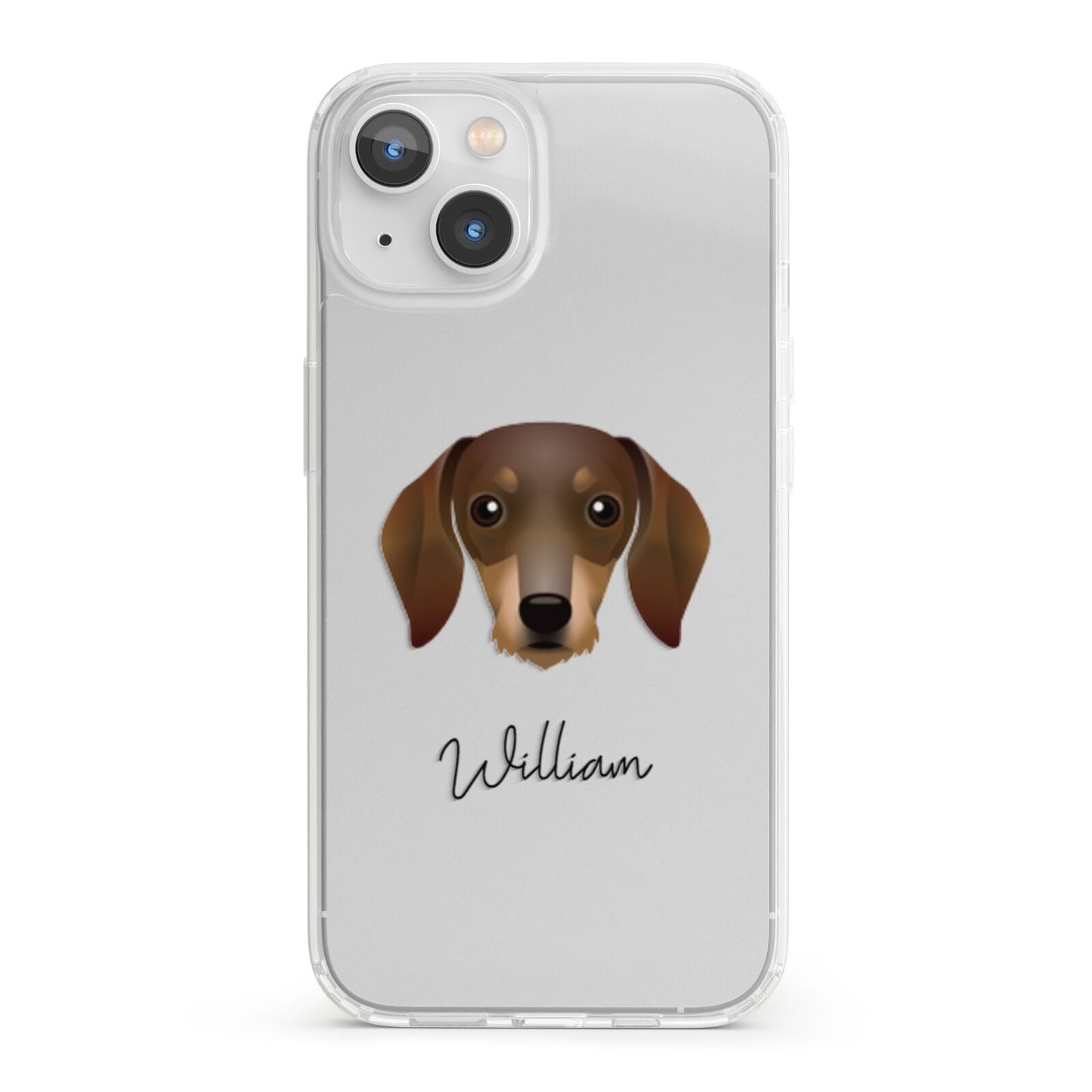 Dachshund Personalised iPhone 13 Clear Bumper Case