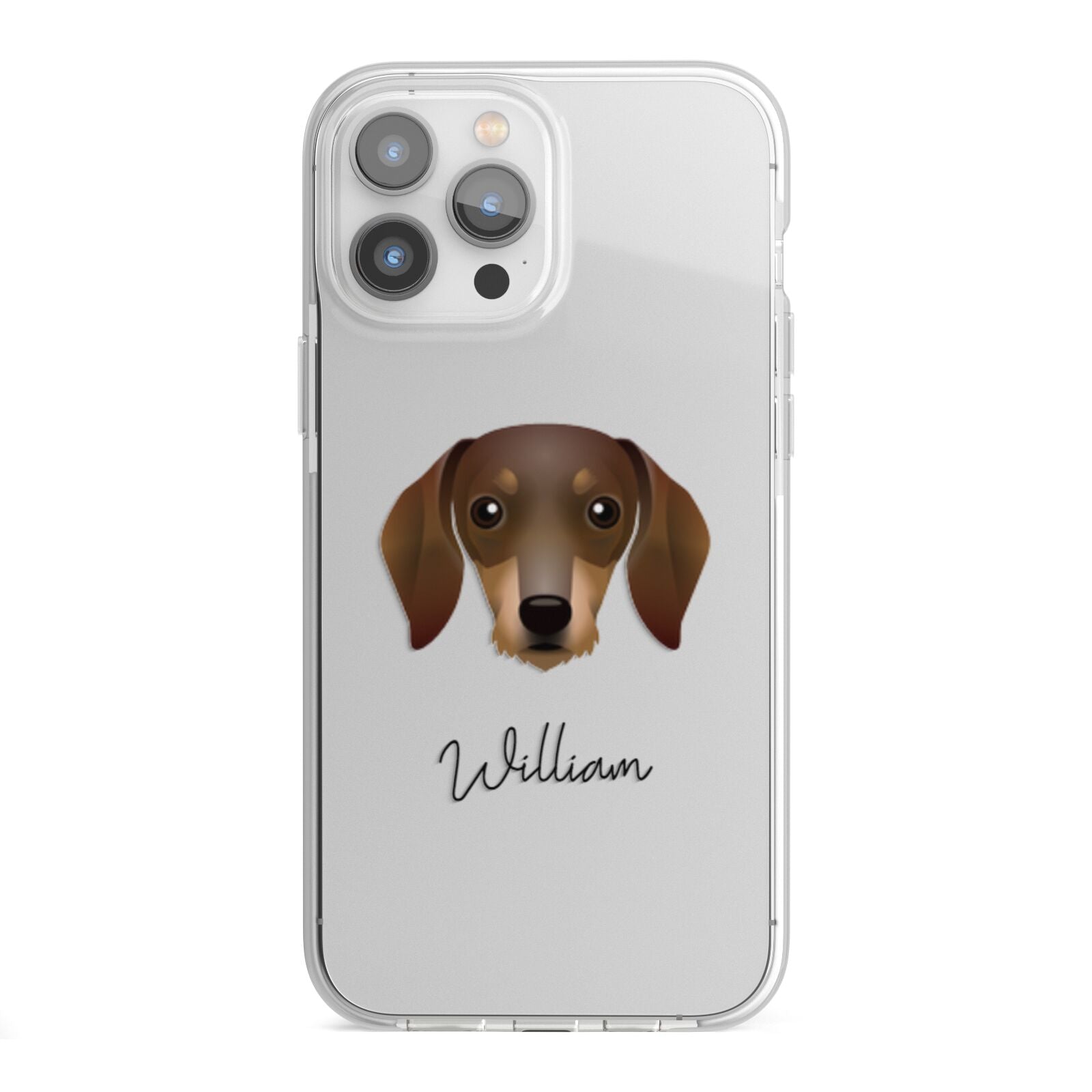 Dachshund Personalised iPhone 13 Pro Max TPU Impact Case with White Edges