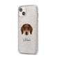 Dachshund Personalised iPhone 14 Plus Glitter Tough Case Starlight Angled Image