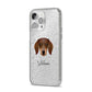 Dachshund Personalised iPhone 14 Pro Max Glitter Tough Case Silver Angled Image