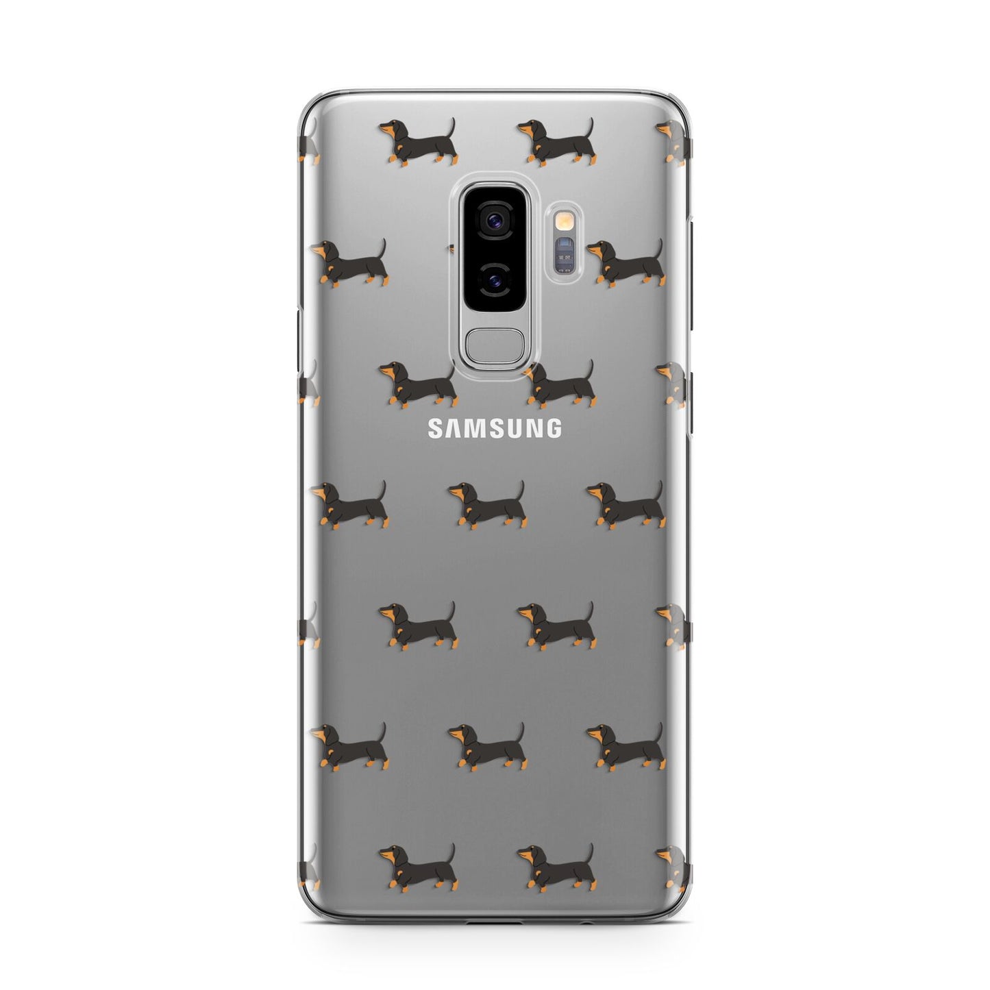 Dachshund Samsung Galaxy S9 Plus Case on Silver phone