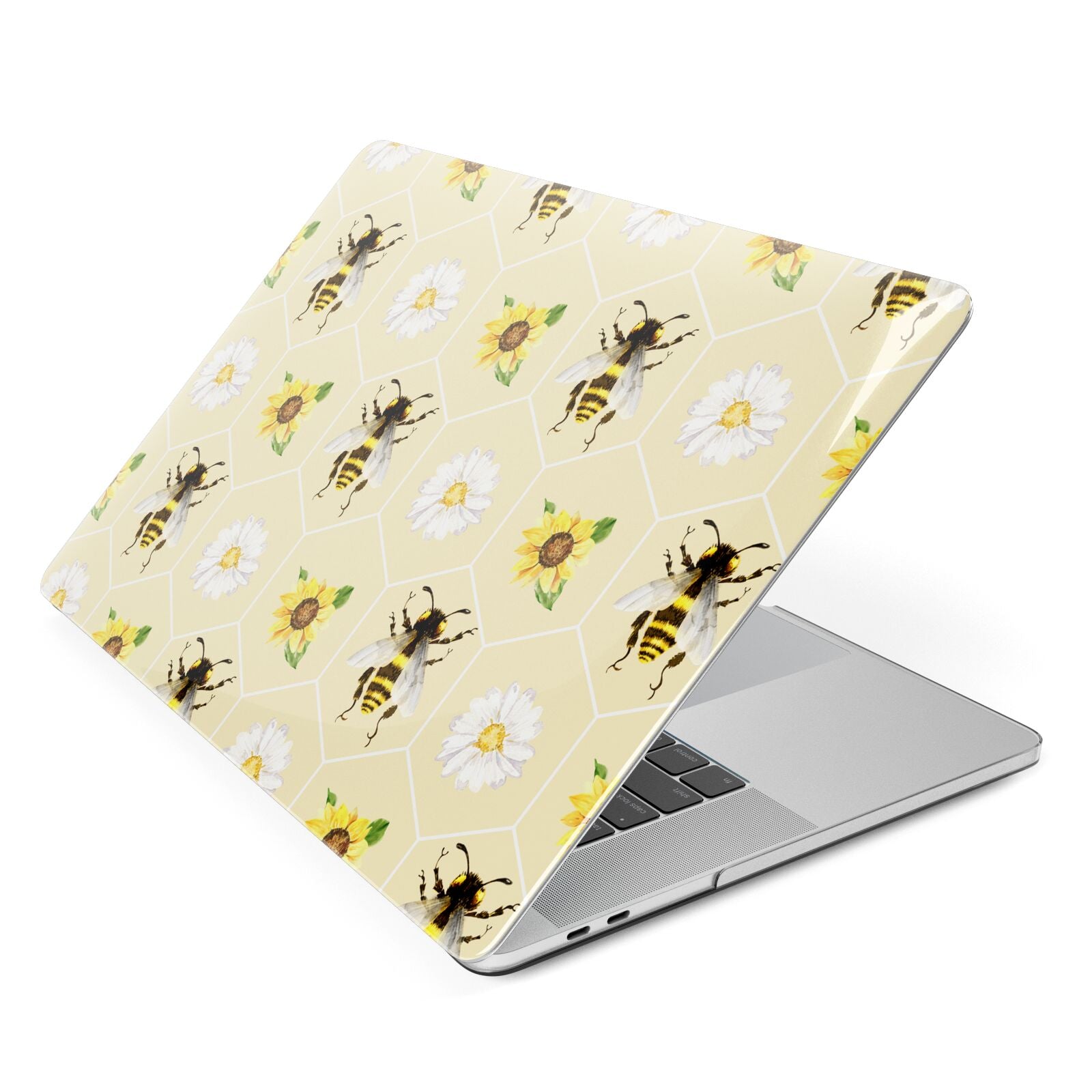 Daisies Bees and Sunflowers Apple MacBook Case Side View