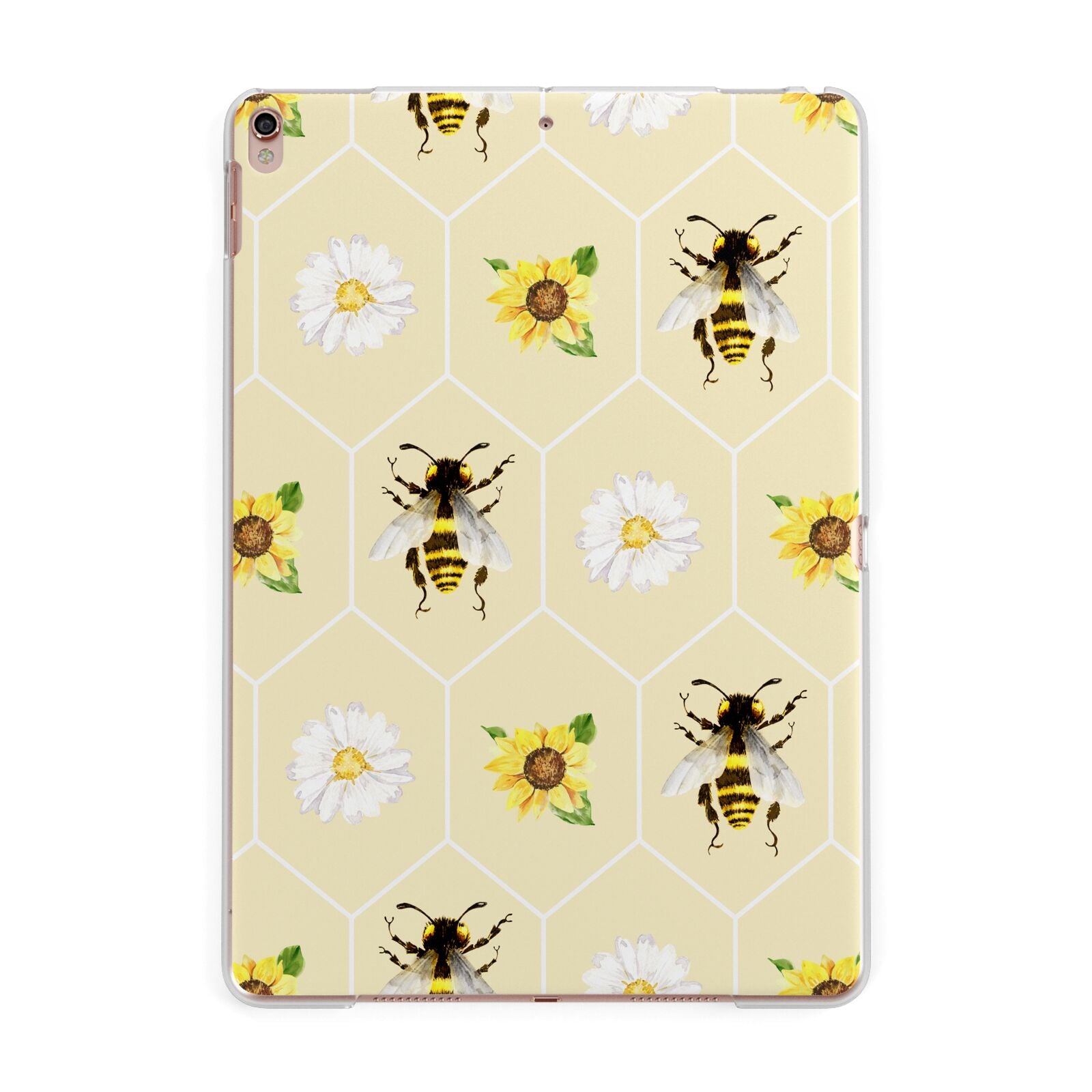 Daisies Bees and Sunflowers Apple iPad Rose Gold Case