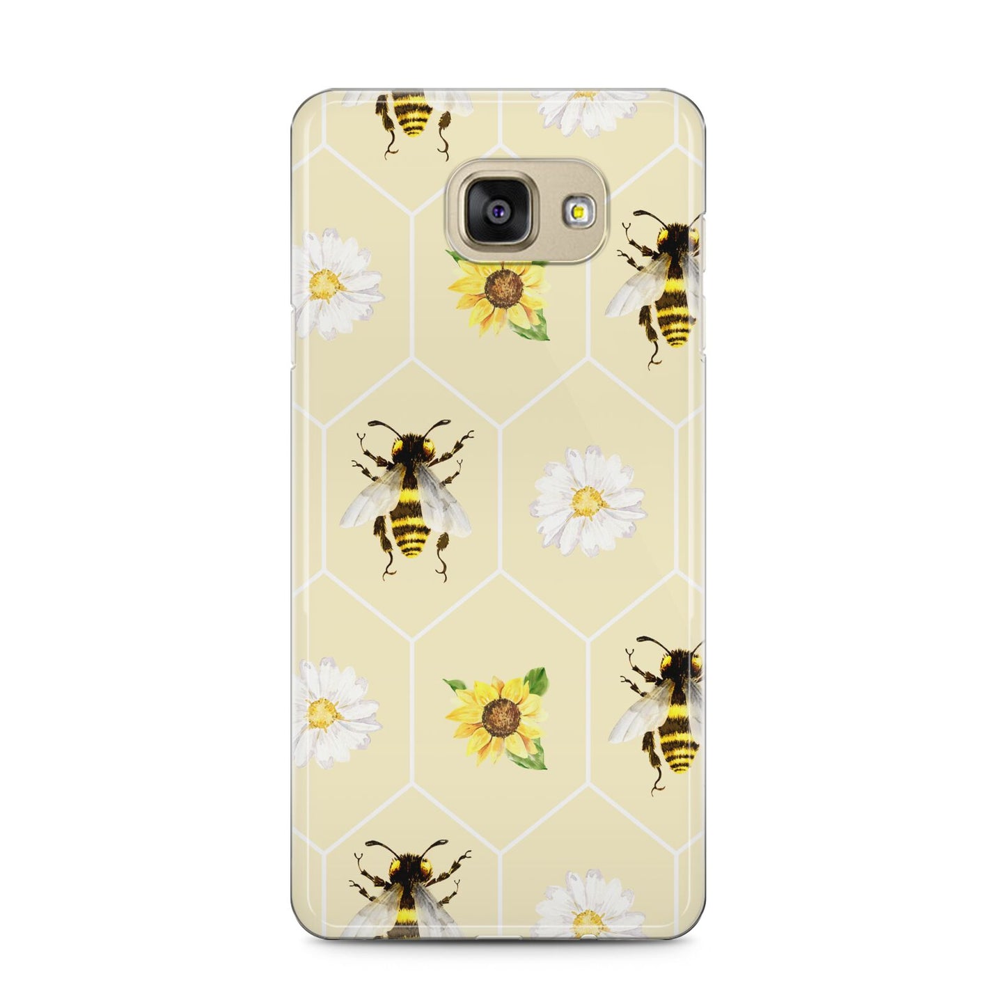 Daisies Bees and Sunflowers Samsung Galaxy A5 2016 Case on gold phone