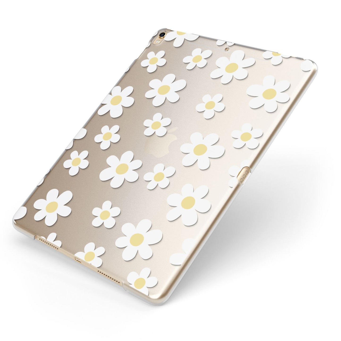 Daisy Apple iPad Case on Gold iPad Side View