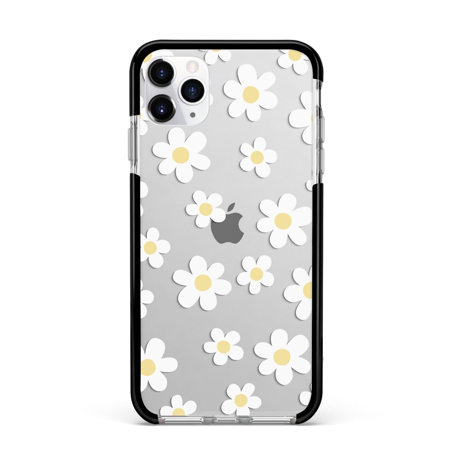 Daisy Apple iPhone 11 Pro Max in Silver with Black Impact Case
