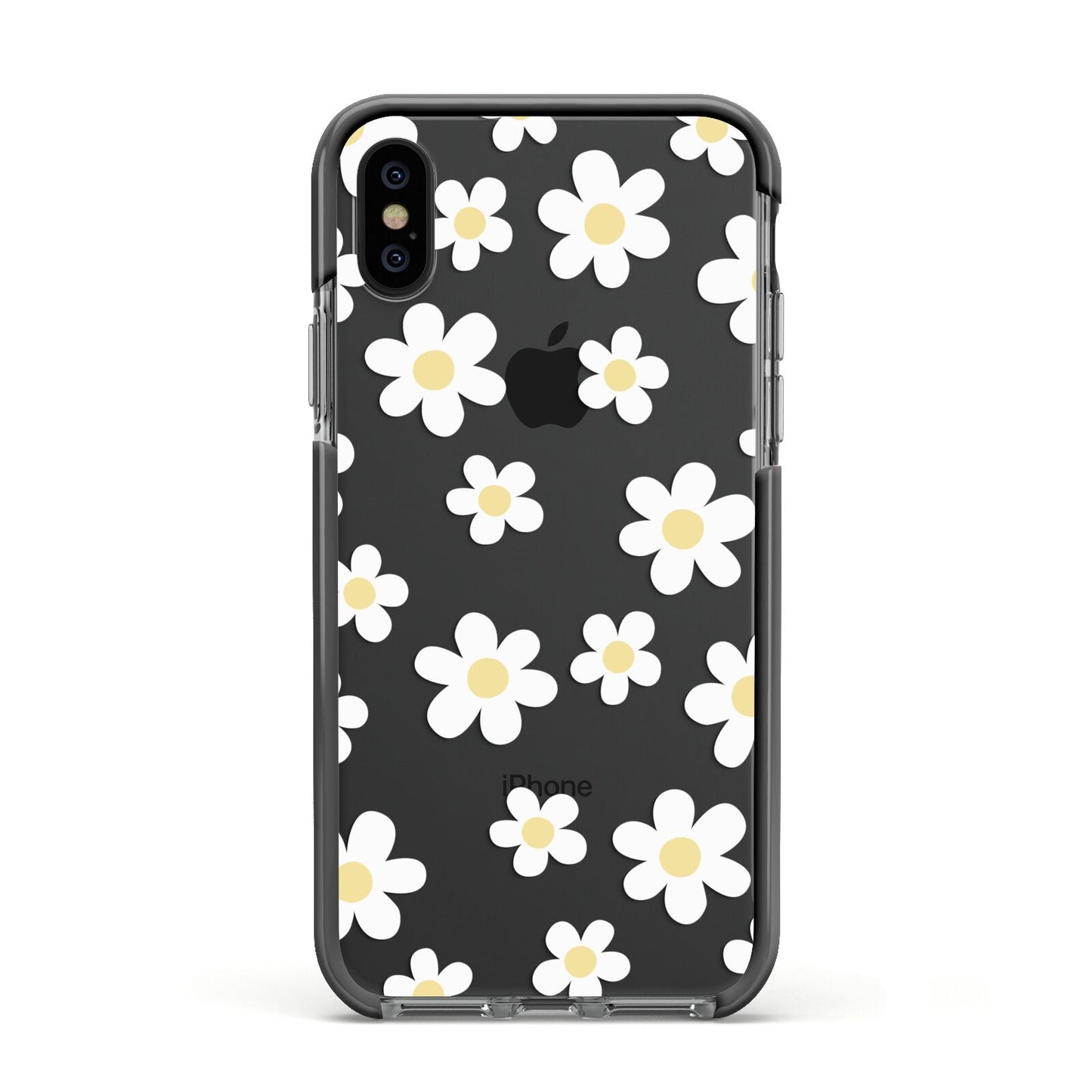 Daisy Apple iPhone Xs Impact Case Black Edge on Black Phone