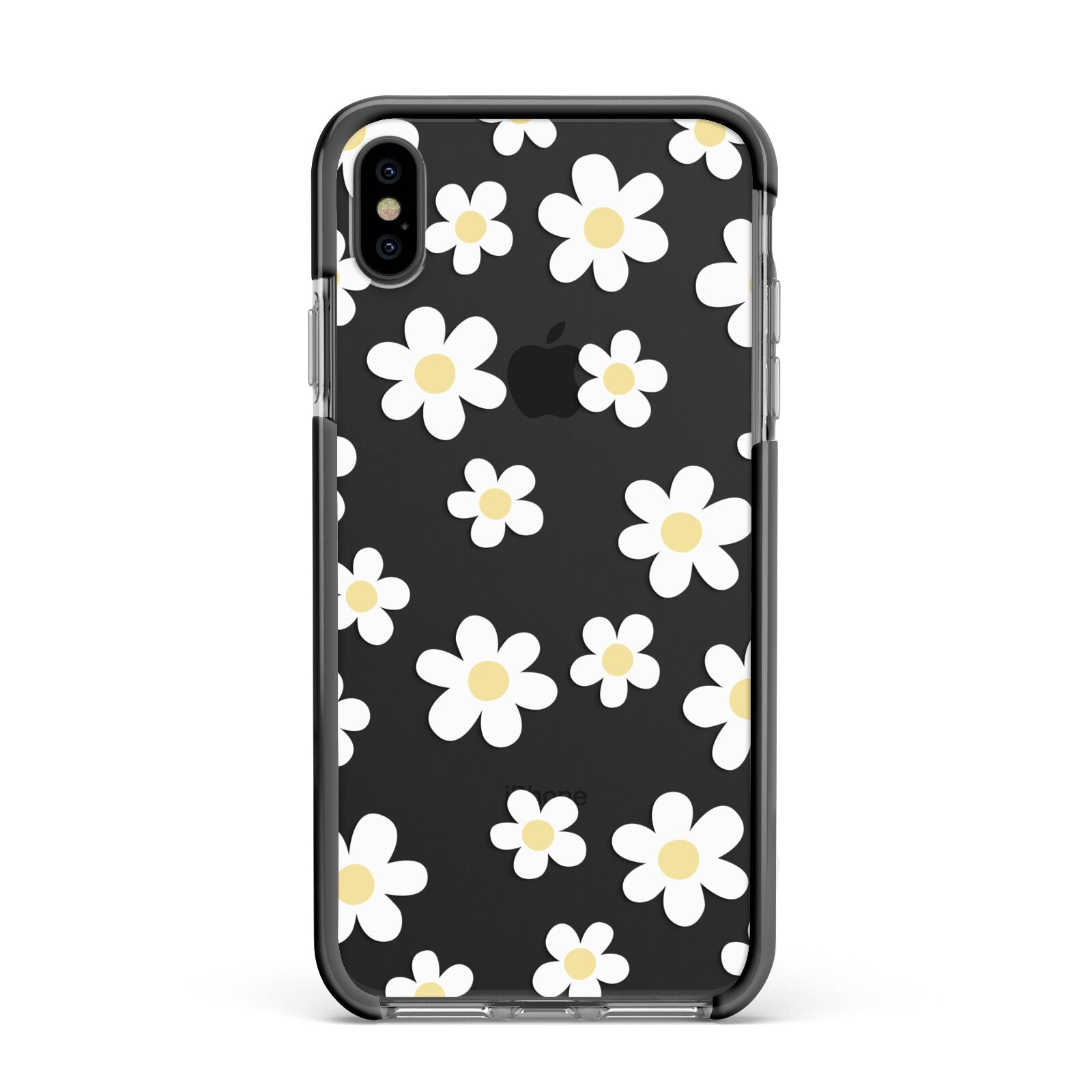 Daisy Apple iPhone Xs Max Impact Case Black Edge on Black Phone