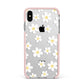 Daisy Apple iPhone Xs Max Impact Case Pink Edge on Silver Phone