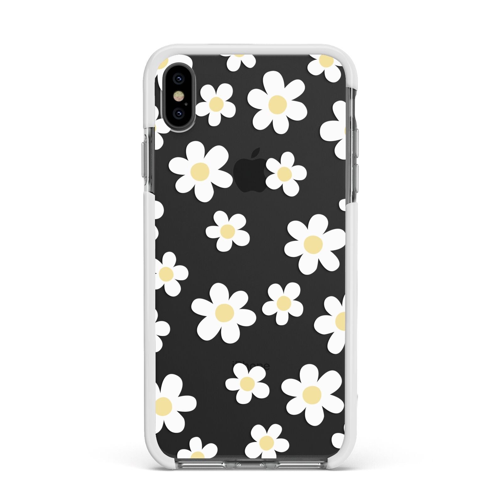 Daisy Apple iPhone Xs Max Impact Case White Edge on Black Phone