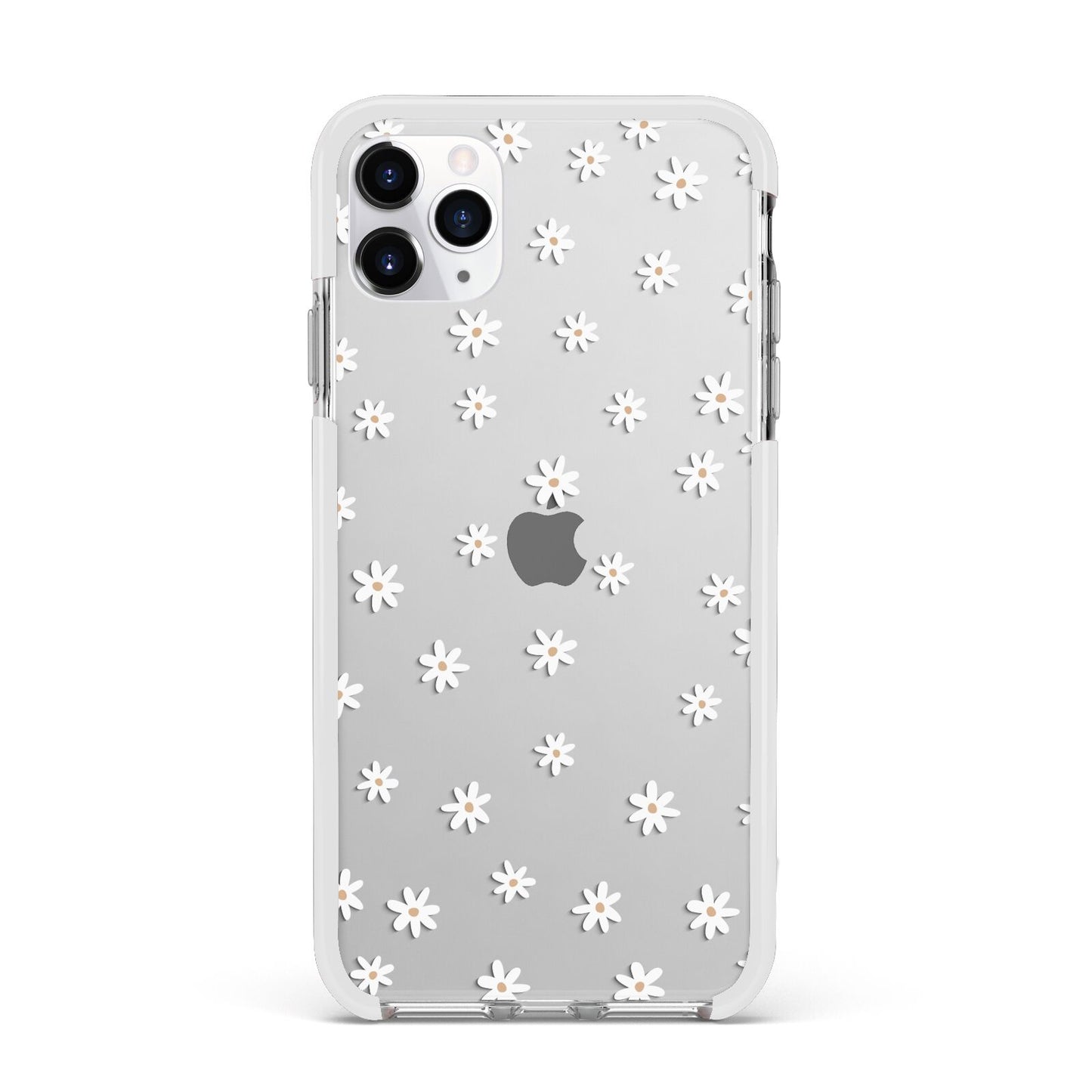 Daisy Pattern Apple iPhone 11 Pro Max in Silver with White Impact Case