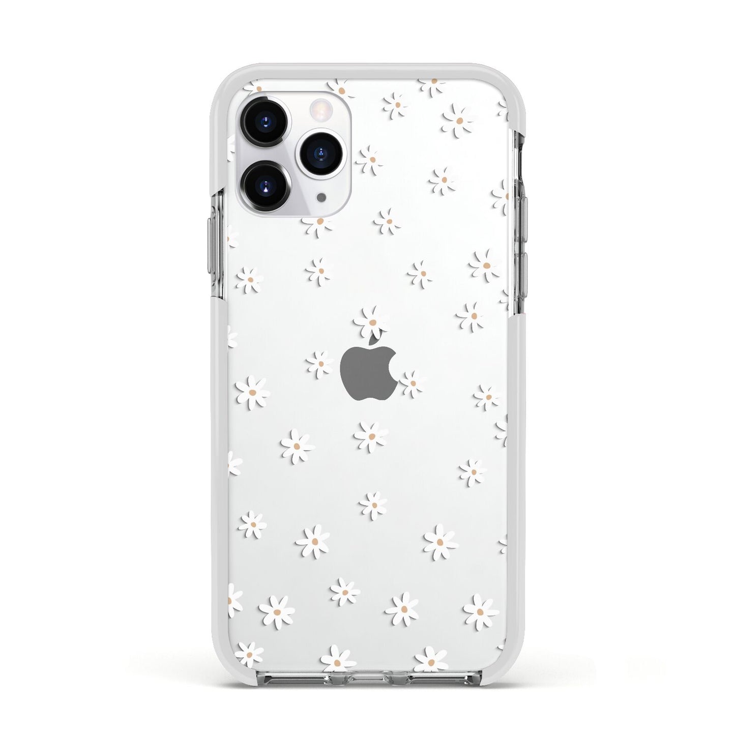 Daisy Pattern Apple iPhone 11 Pro in Silver with White Impact Case