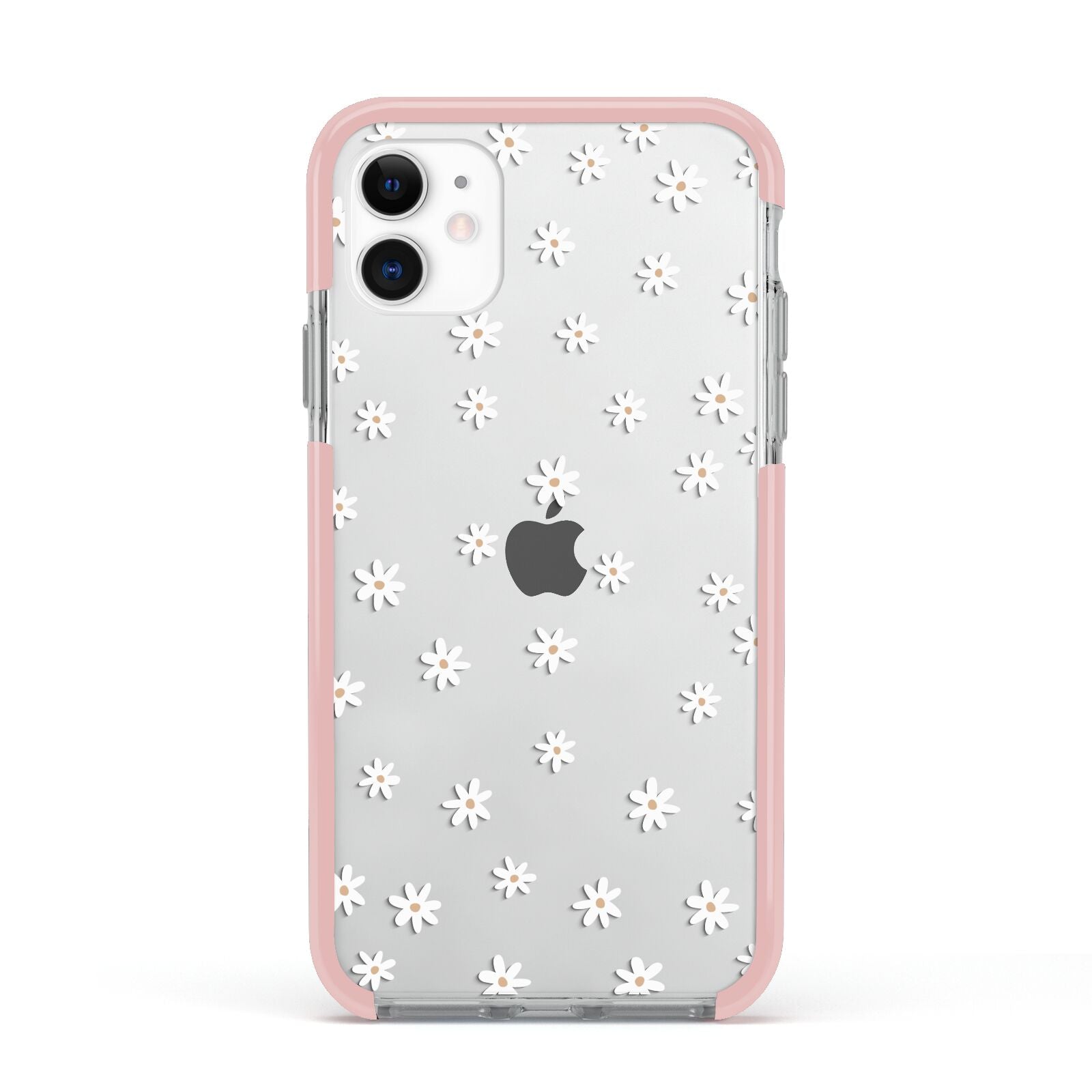 Daisy Pattern Apple iPhone 11 in White with Pink Impact Case