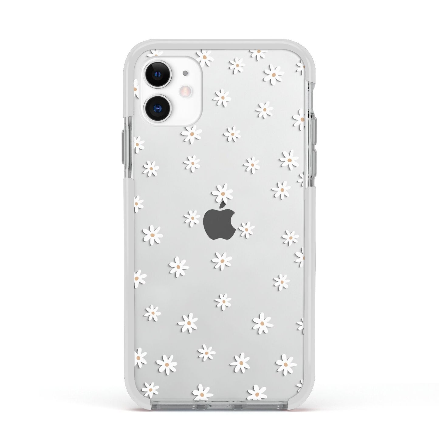 Daisy Pattern Apple iPhone 11 in White with White Impact Case