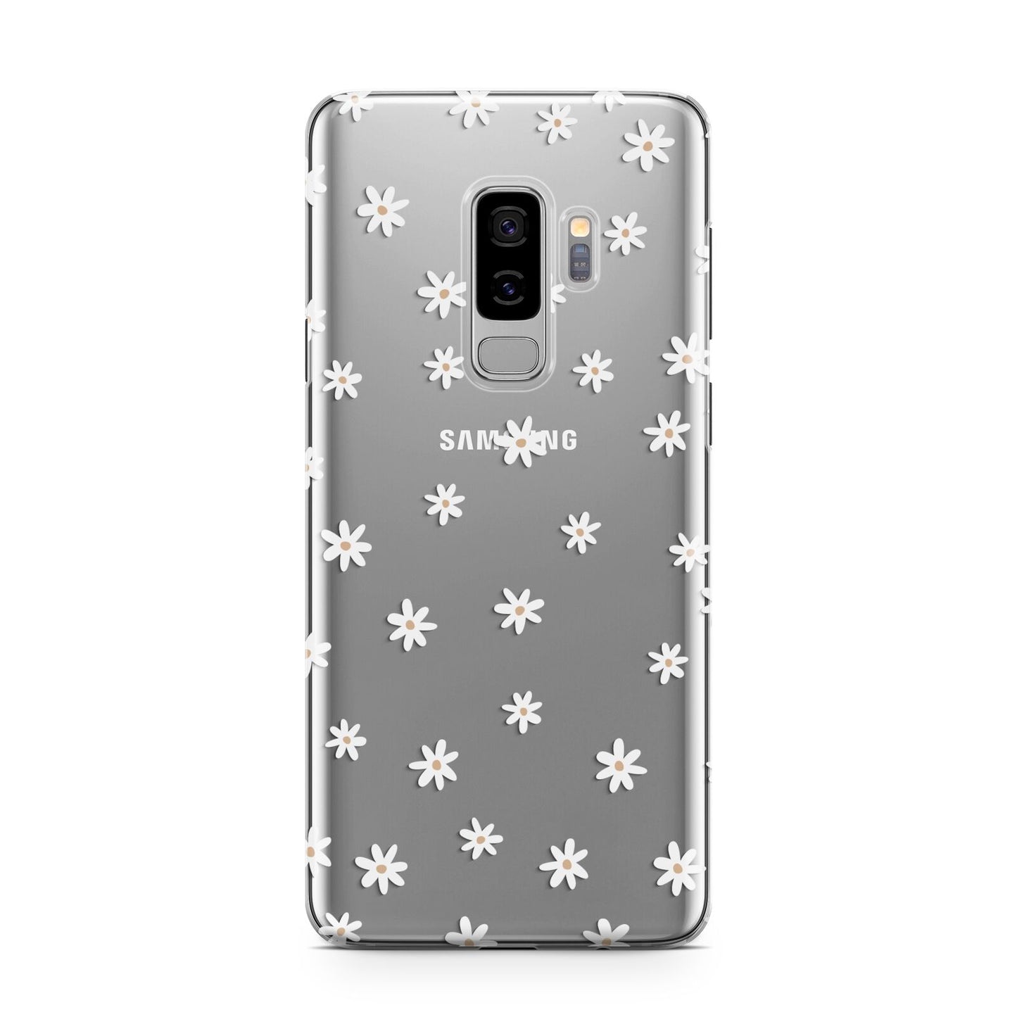 Daisy Pattern Samsung Galaxy S9 Plus Case on Silver phone