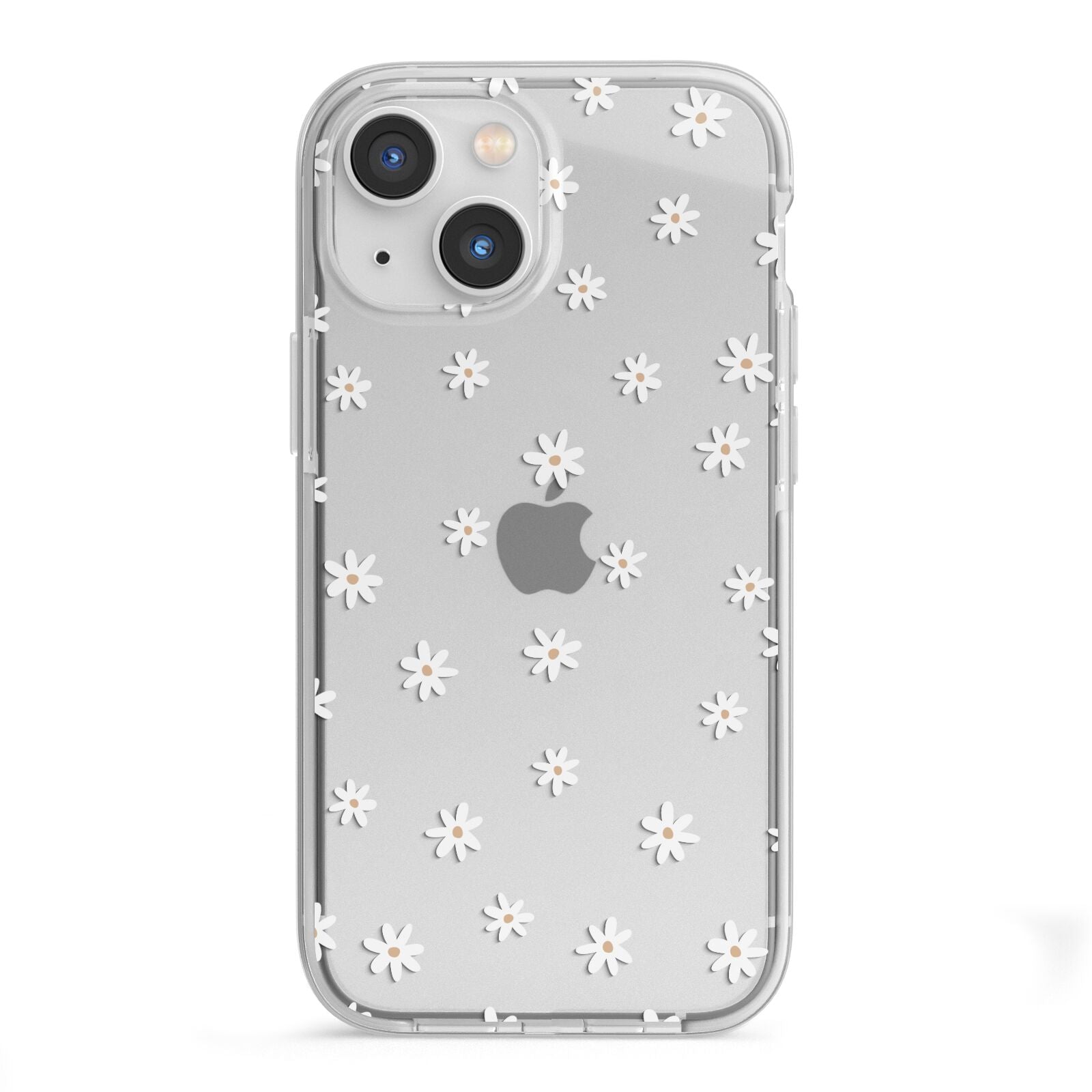 Daisy Pattern iPhone 13 Mini TPU Impact Case with White Edges