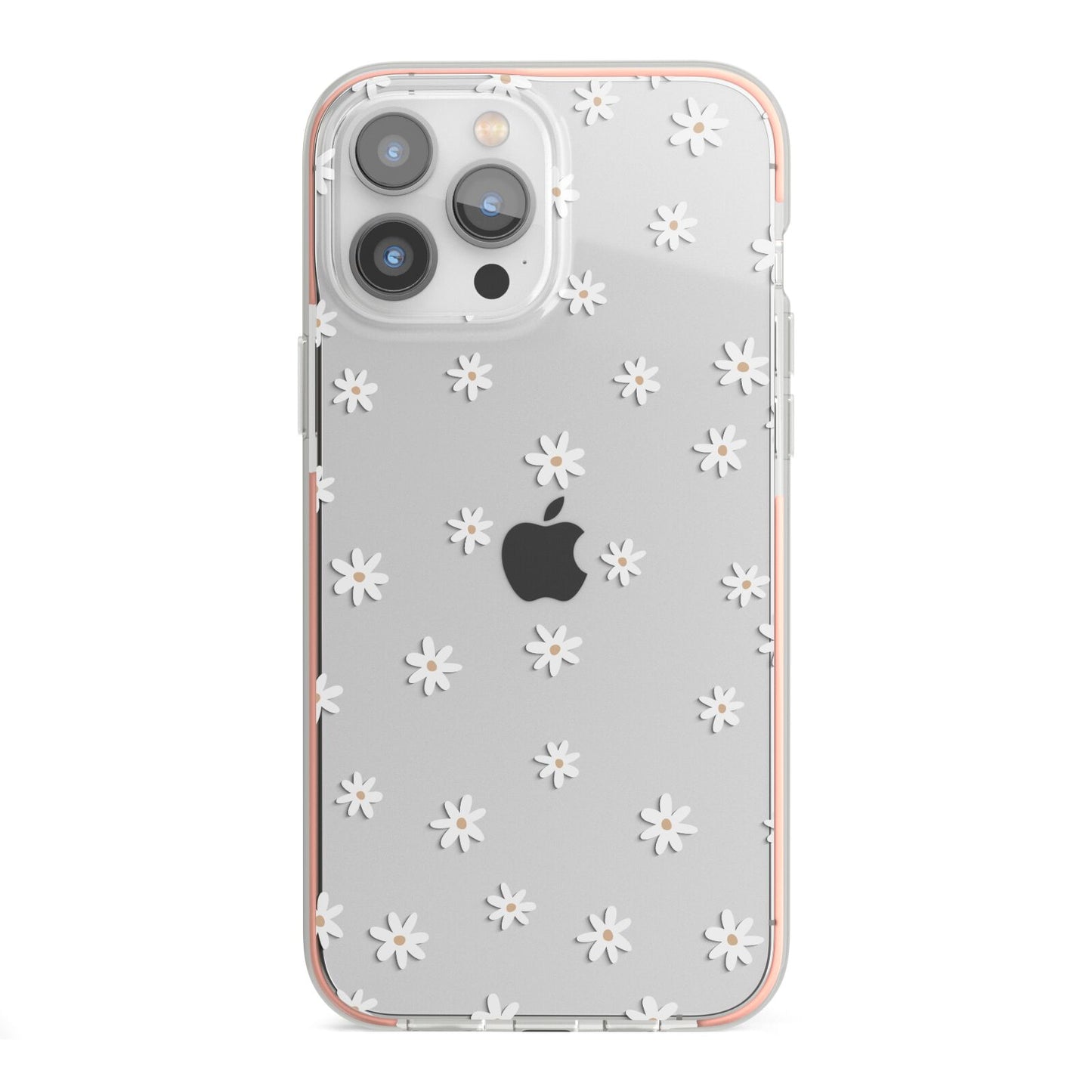 Daisy Pattern iPhone 13 Pro Max TPU Impact Case with Pink Edges