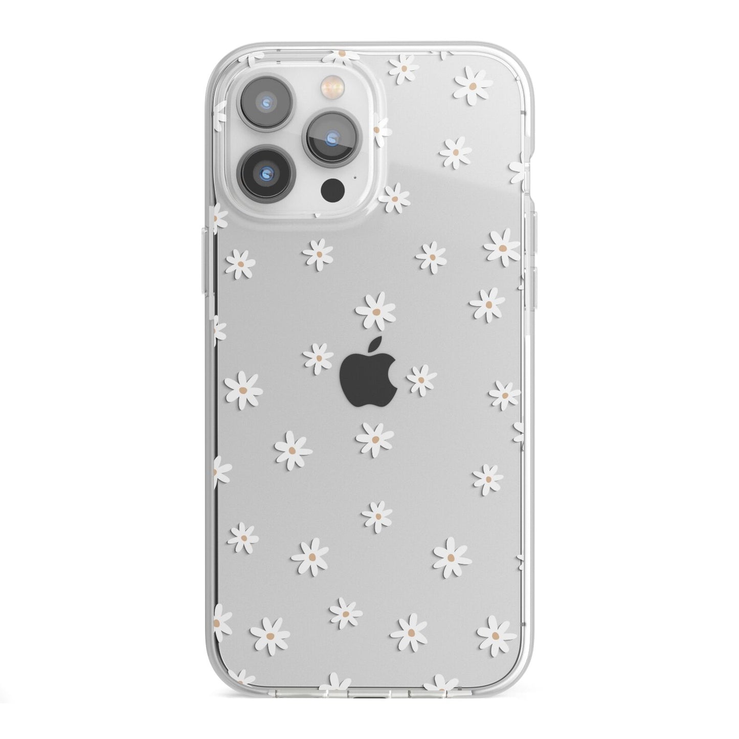 Daisy Pattern iPhone 13 Pro Max TPU Impact Case with White Edges