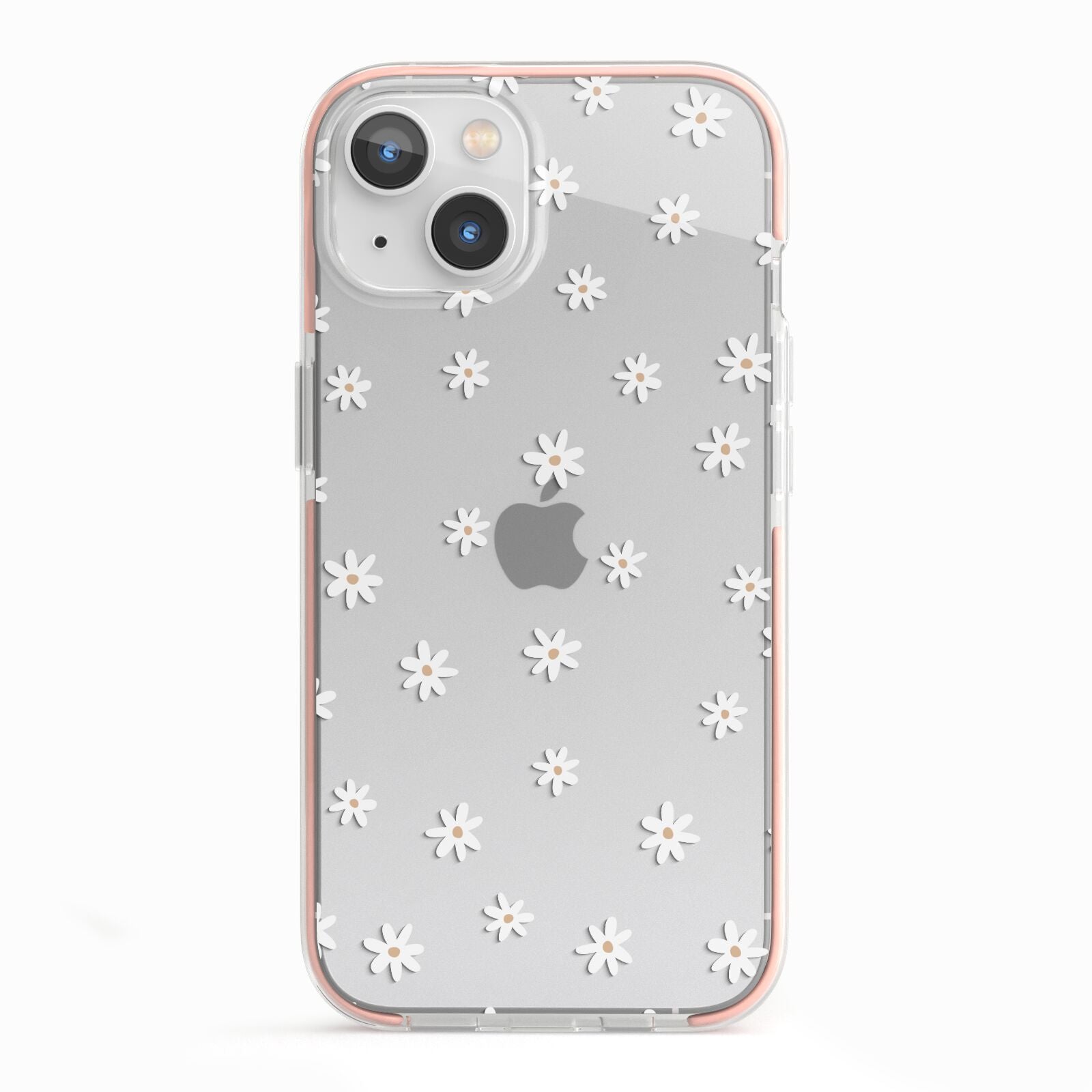 Daisy Pattern iPhone 13 TPU Impact Case with Pink Edges