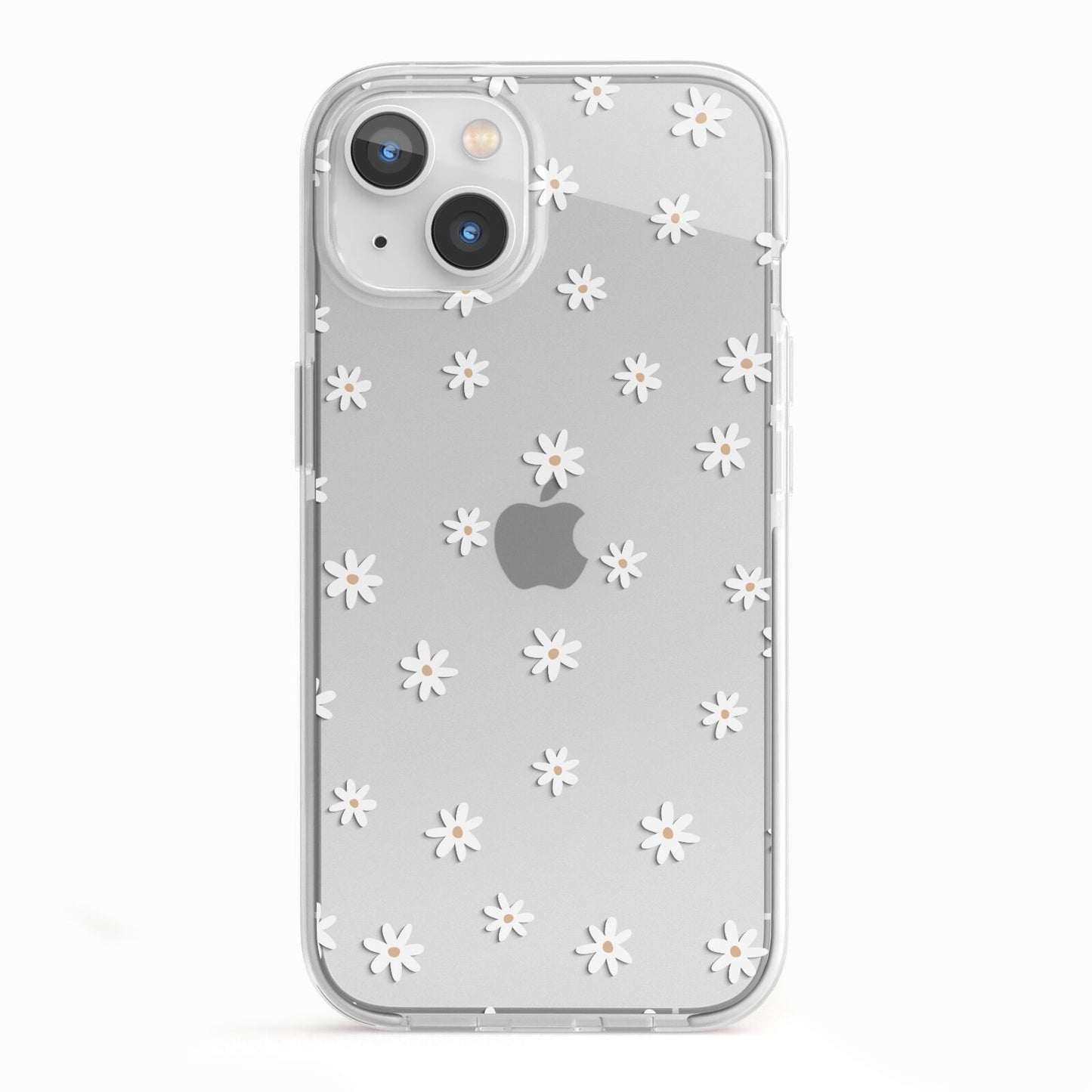 Daisy Pattern iPhone 13 TPU Impact Case with White Edges