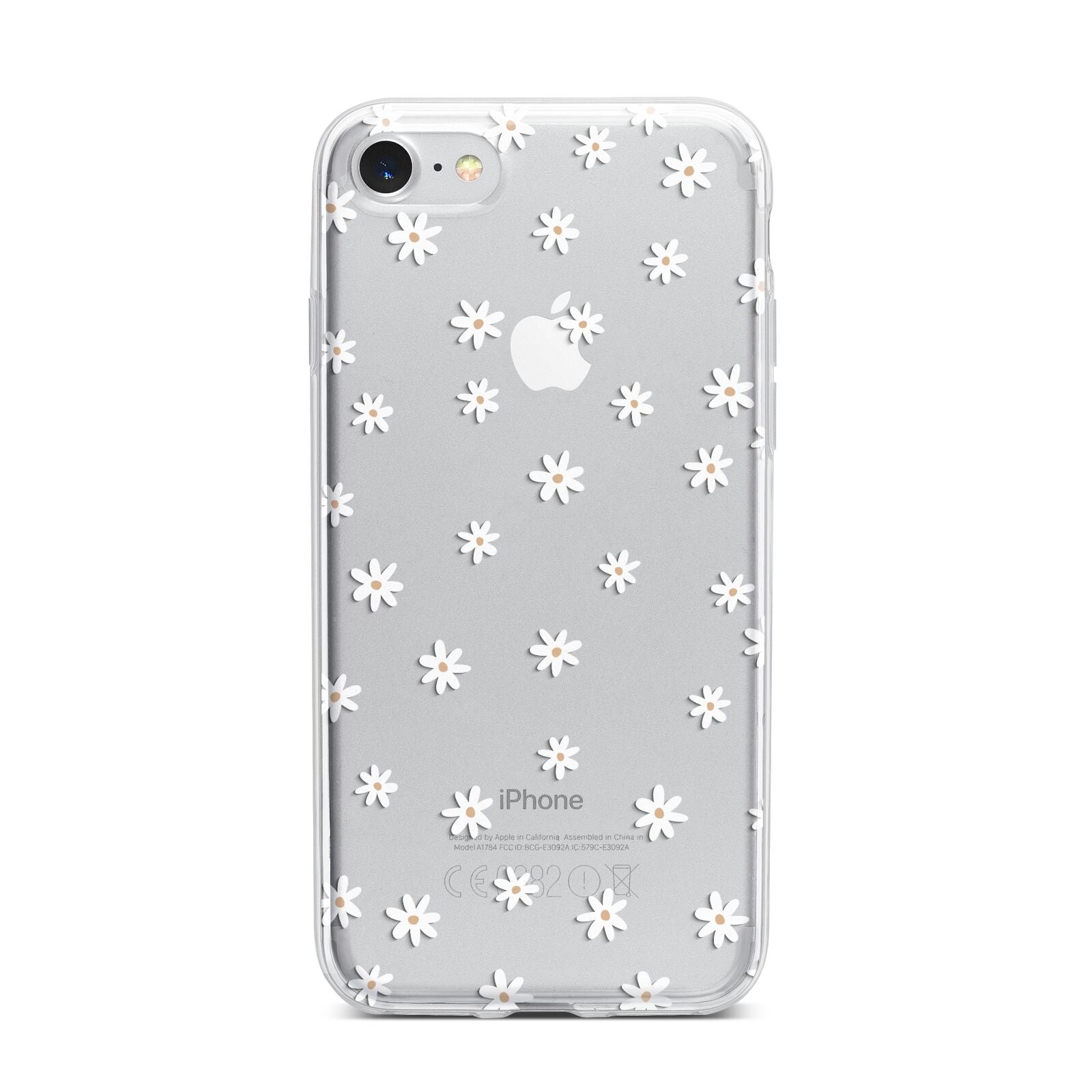 Daisy Pattern iPhone 7 Bumper Case on Silver iPhone