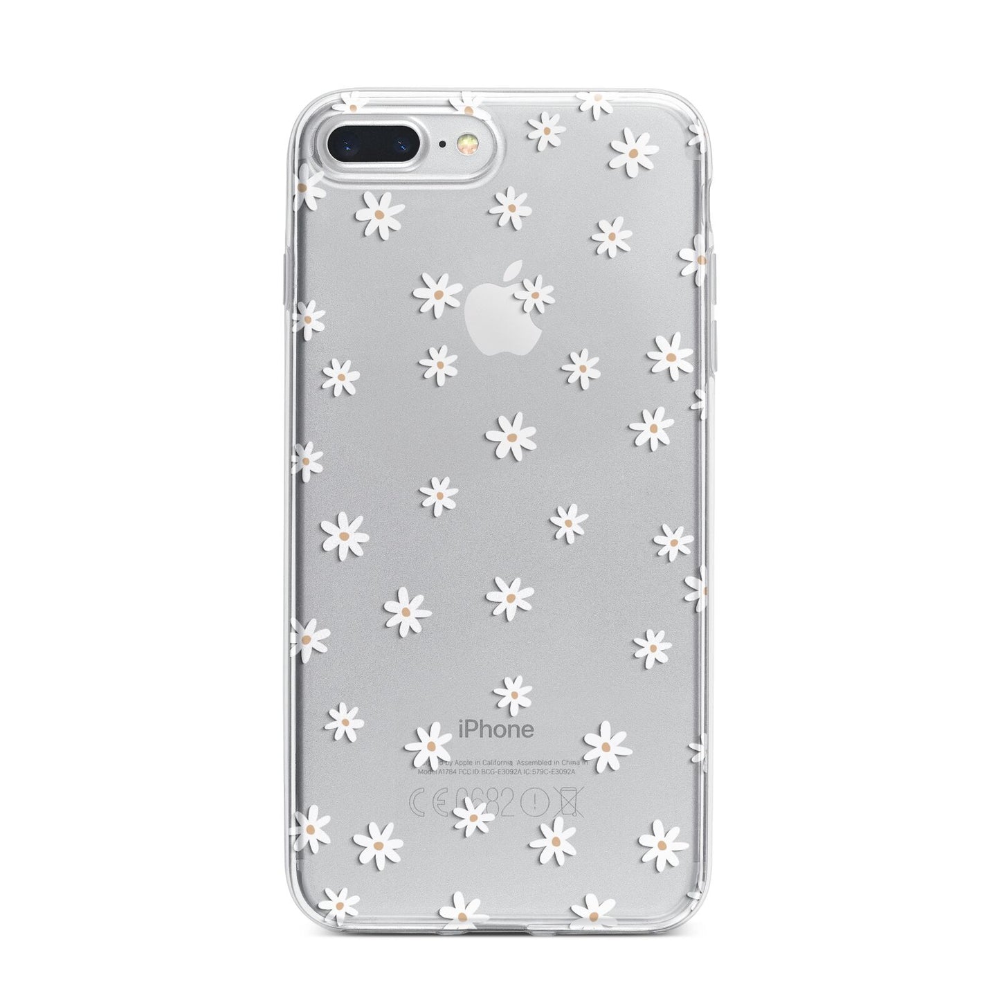 Daisy Pattern iPhone 7 Plus Bumper Case on Silver iPhone