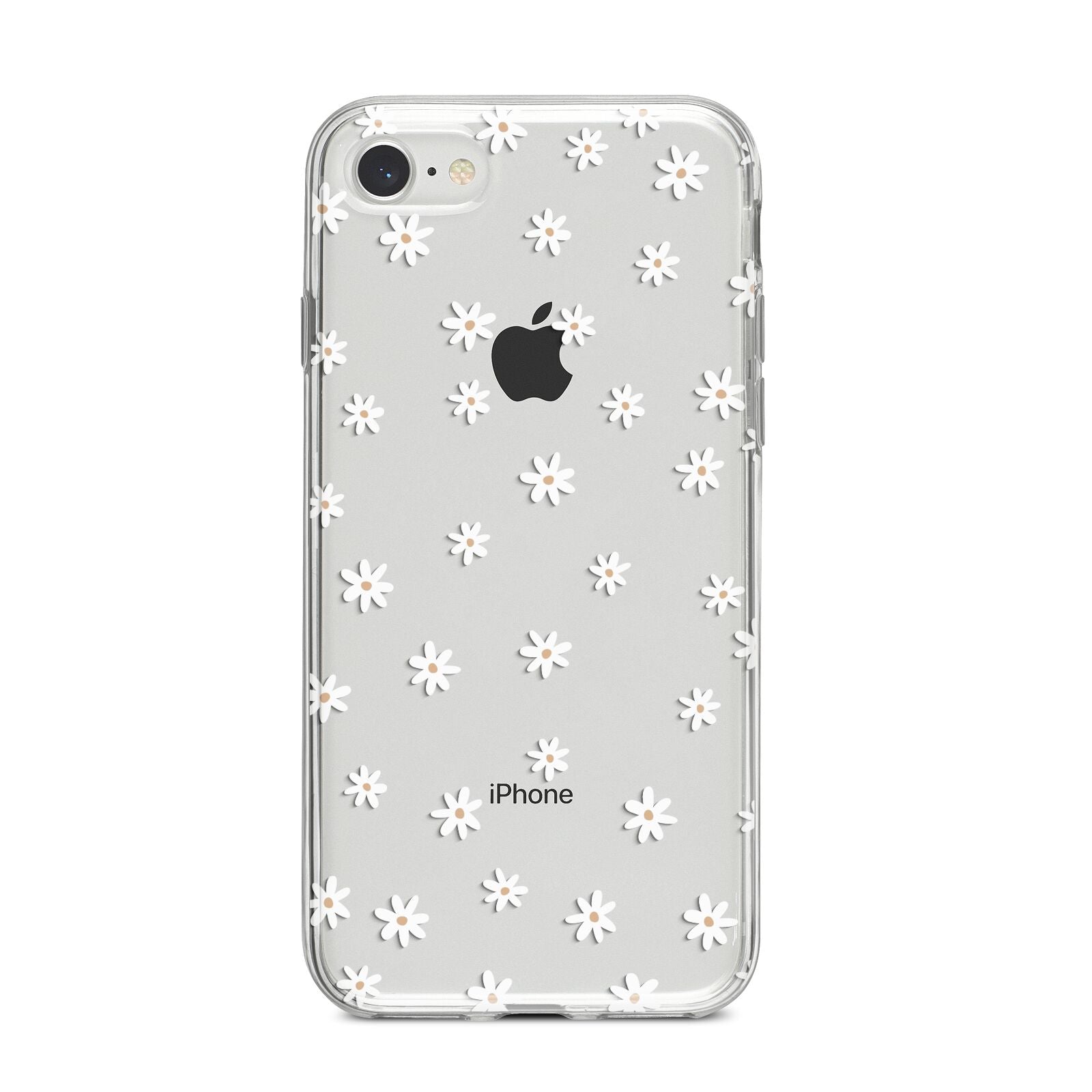 Daisy Pattern iPhone 8 Bumper Case on Silver iPhone